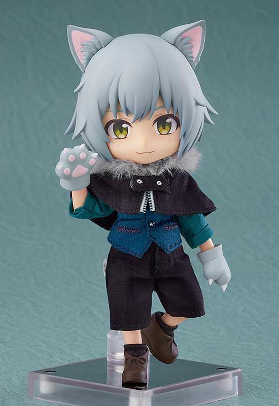 フィギュア 狼くん アッシュ 赤ずきんシリーズ ねんどろいどどーる グッドスマイルカンパニー 約140mm 可動式 狼耳 ファー付きコート 取り外し可能 手首パーツ交換 互換性あり 綿 ポリエステル製 衣装 安定マグネット台座付