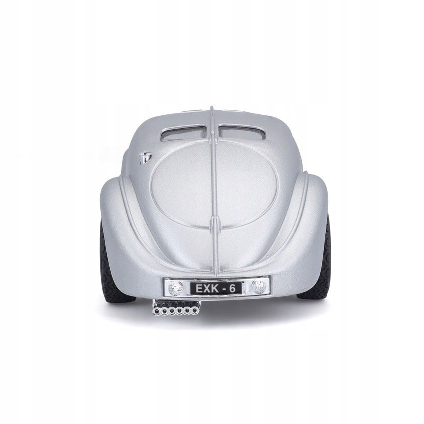 ミニカーブガッティ アトランティック シルバー 1/24 ブルガロ 高品質ダイキャストモデル 開閉可能ドア ボンネット 精密流線型ボディライン リベットディテール シルバーカラー 歴史的名車伝説的スーパーカー