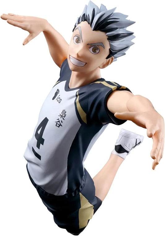 フィギュア ハイキュー 木兎光太郎 ポージングプライズ バンダイスピリッツ ABS PVC 約6.3インチ 約16cm 全国トップ5エース ウィングスパイカー 福音寺学園バレーボール部主将 エネルギッシュな笑顔 金黒ツートン髪 モデル