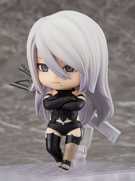 NieR:Automata A2 ヨルハA型二号 ねんどろいど フィギュア アクションRPG スクウェア・エニックス プラチナゲームズ 戦闘アンドロイド 高さ約100mm コンパクトサイズ 表情パーツ3種類 40式剣 40式刀 攻撃エフェクトパーツ付き