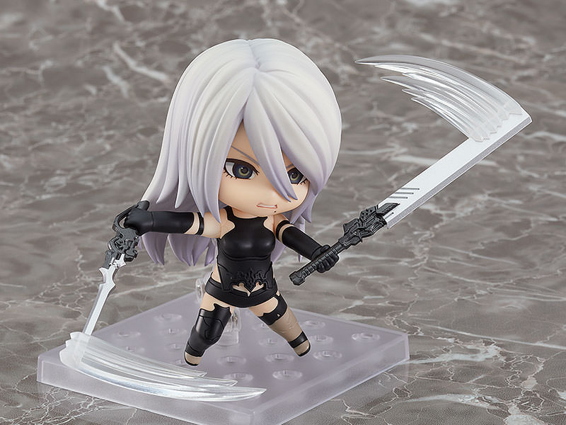 NieR:Automata A2 ヨルハA型二号 ねんどろいど フィギュア アクションRPG スクウェア・エニックス プラチナゲームズ 戦闘アンドロイド 高さ約100mm コンパクトサイズ 表情パーツ3種類 40式剣 40式刀 攻撃エフェクトパーツ付き