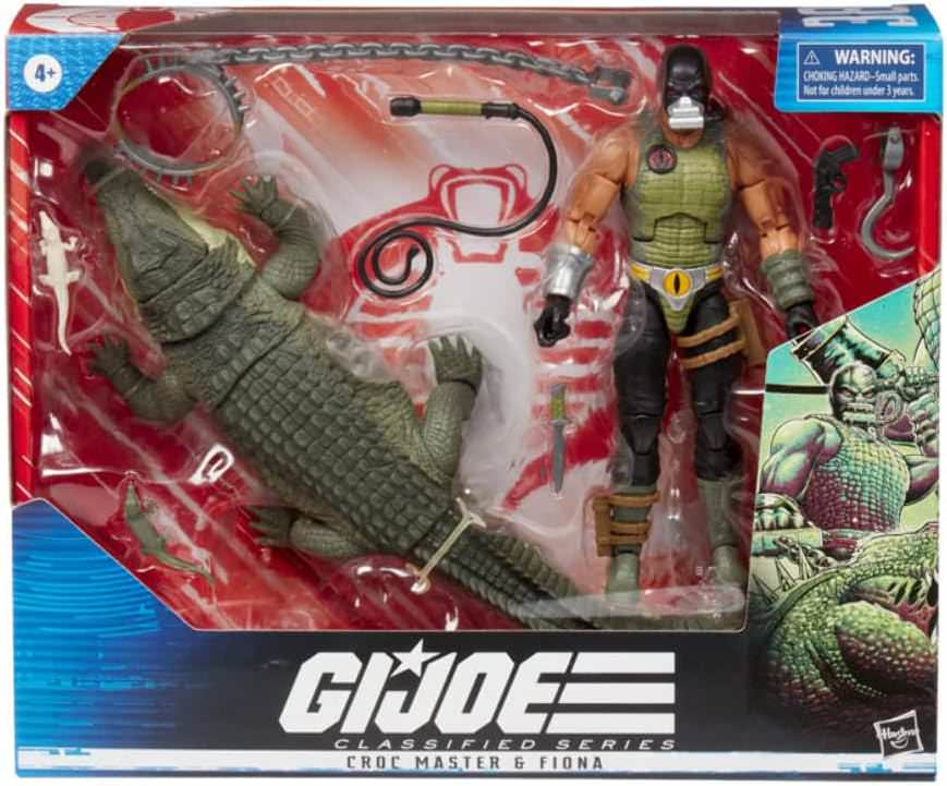 フィギュア G.I.ジョー クロコ・マスター クラシファイドシリーズ プレミアム造形 高可動 全高約15cm 付属ワニフィギュア2体 専用アクセサリー7種 ペットワニと絆 コブラ特殊部隊 悪役キャラクター 独特なマスクと緑スケール装備