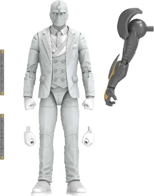 アクションフィギュア ミスター・ナイト Marvel Legends Hasbro 6インチサイズ Disney+ムーン・ナイト純白スーツ洗練されたマスク可動式多彩なポーズ武器交換パーツ付属リアル再現MCUキャラクターコレクション