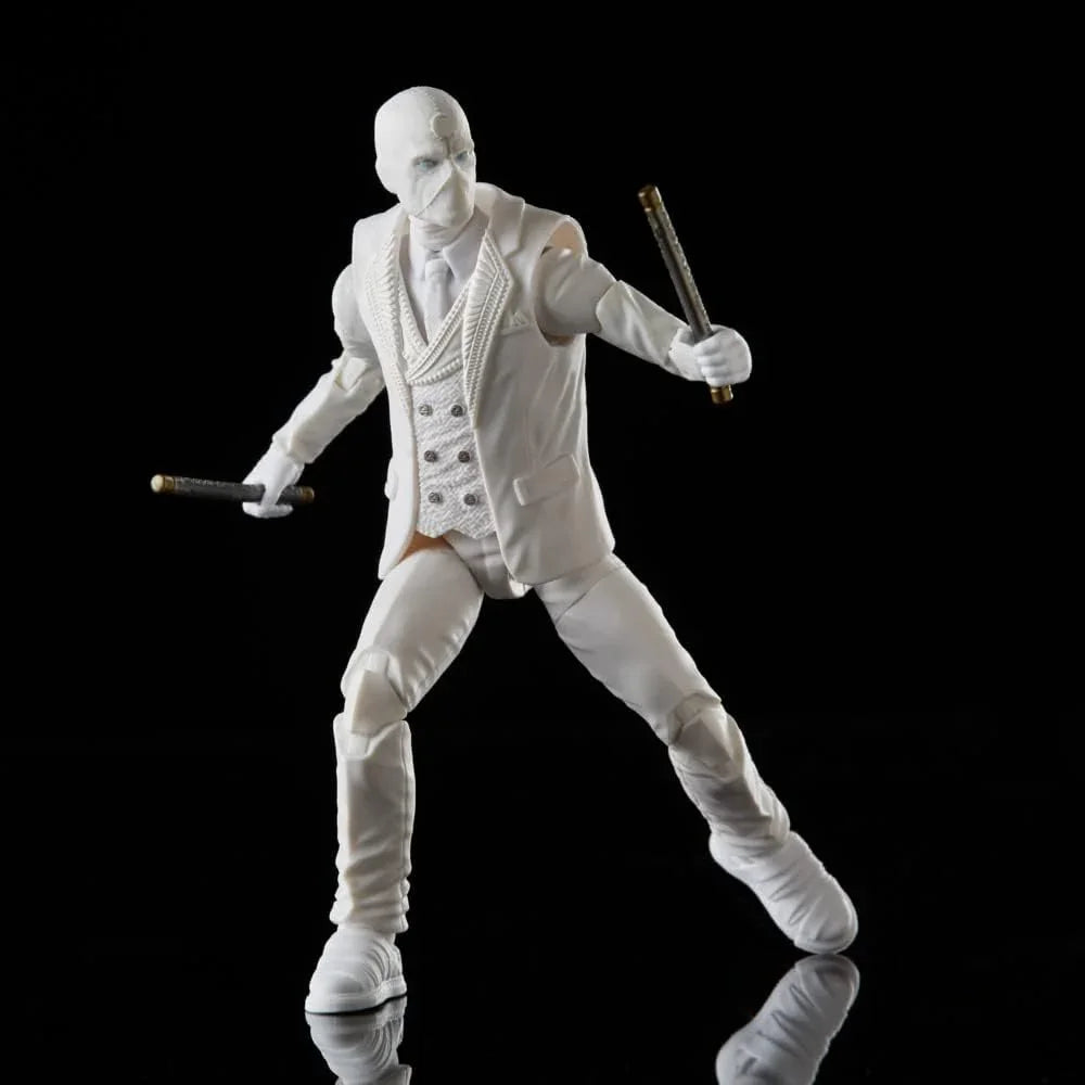 アクションフィギュア ミスター・ナイト Marvel Legends Hasbro 6インチサイズ Disney+ムーン・ナイト純白スーツ洗練されたマスク可動式多彩なポーズ武器交換パーツ付属リアル再現MCUキャラクターコレクション