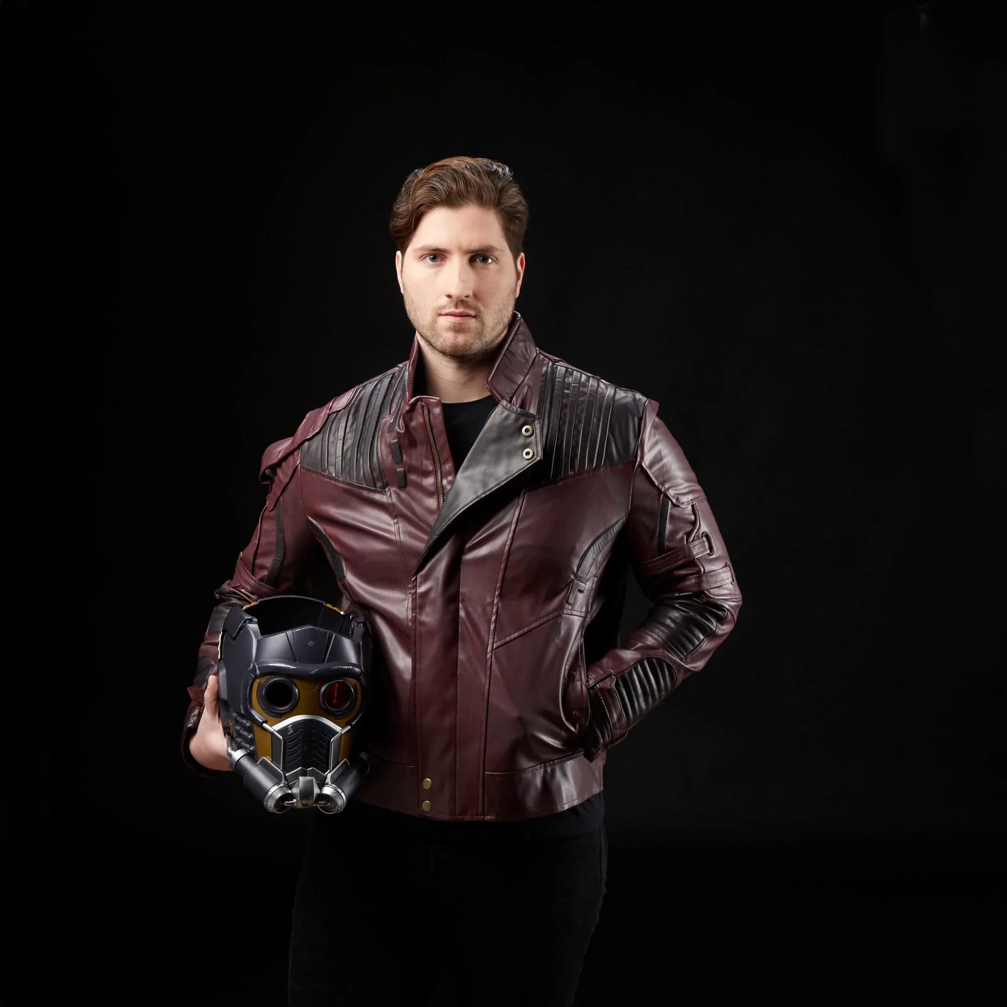 アウトレット品 フィギュア マーベル・レジェンド・スター・ロード・エレクトロニック・ロールプレイ・ヘルメット ガーディアンズ・オブ・ギャラクシー 映画忠実再現 1対1スケール 赤色LEDライト搭載 サウンドエフェクト内蔵