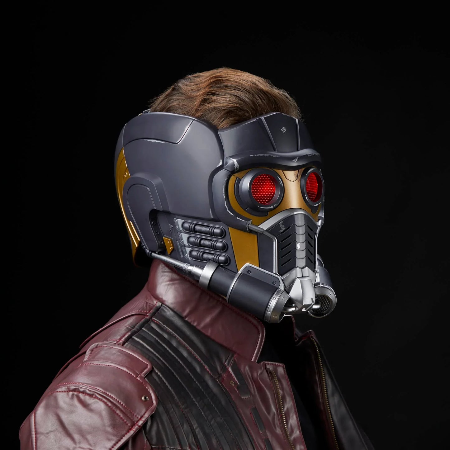アウトレット品 フィギュア マーベル・レジェンド・スター・ロード・エレクトロニック・ロールプレイ・ヘルメット ガーディアンズ・オブ・ギャラクシー 映画忠実再現 1対1スケール 赤色LEDライト搭載 サウンドエフェクト内蔵
