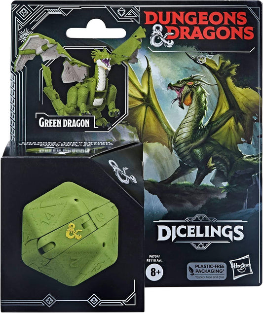 フィギュア ダンジョンズ＆ドラゴンズ ダイスリングス グリーンドラゴン Hasbro 伝説のd20が変形する革新的な8ステップアクション圧倒的な迫力と知性宿る深緑の鱗が魅せるテーブルトークRPGファンタジー冒険の象徴的アイテム 並行輸入品