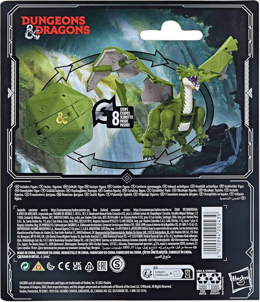 フィギュア ダンジョンズ＆ドラゴンズ ダイスリングス グリーンドラゴン Hasbro 伝説のd20が変形する革新的な8ステップアクション圧倒的な迫力と知性宿る深緑の鱗が魅せるテーブルトークRPGファンタジー冒険の象徴的アイテム 並行輸入品