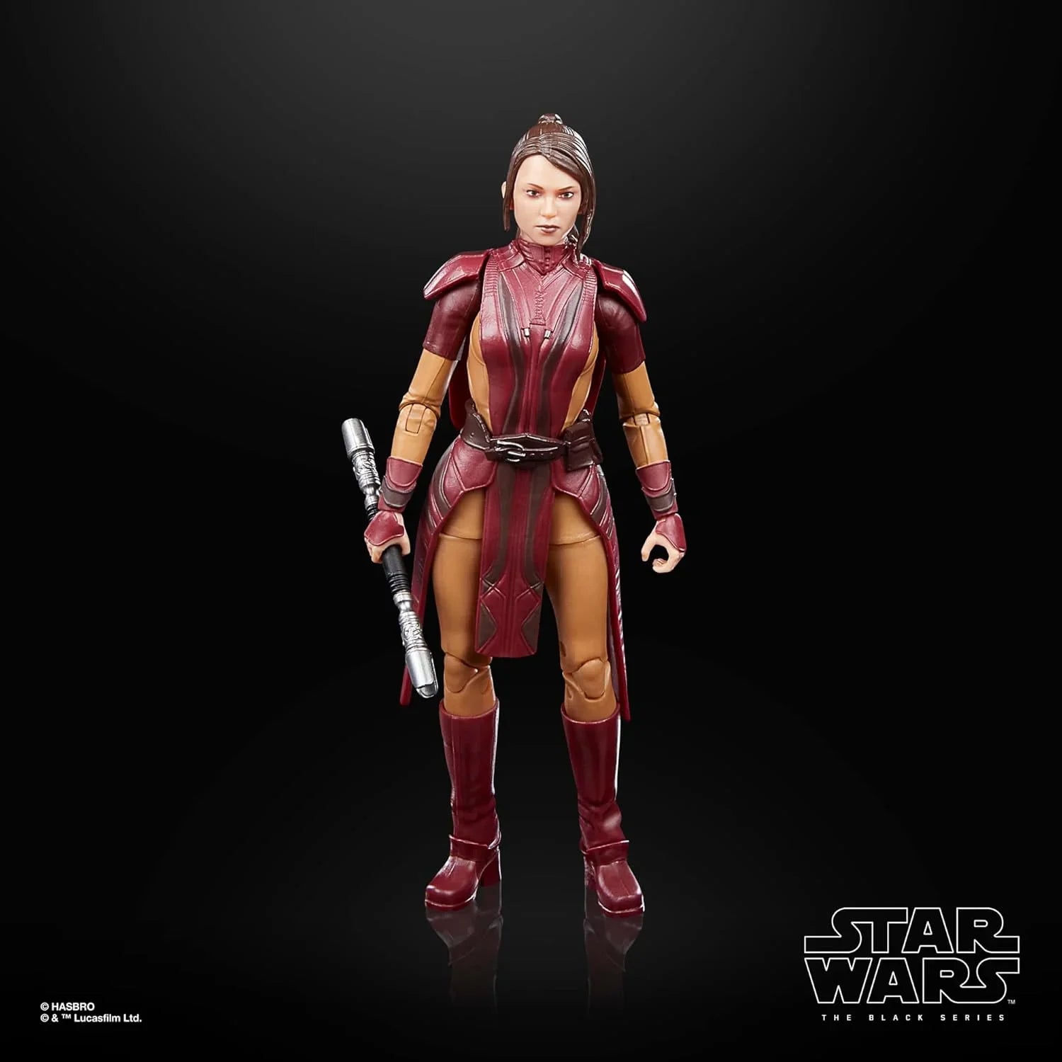 アクションフィギュア スター・ウォーズ ブラックシリーズ 6インチ バスティラ・シャン ハスブロ 高精細造形 プレミアム可動ポイント付属 黄色ダブルブレードライトセーバー 茶色タバード 金属バックル ベルト 銀河の歴史的ジェダイ 並行輸入品