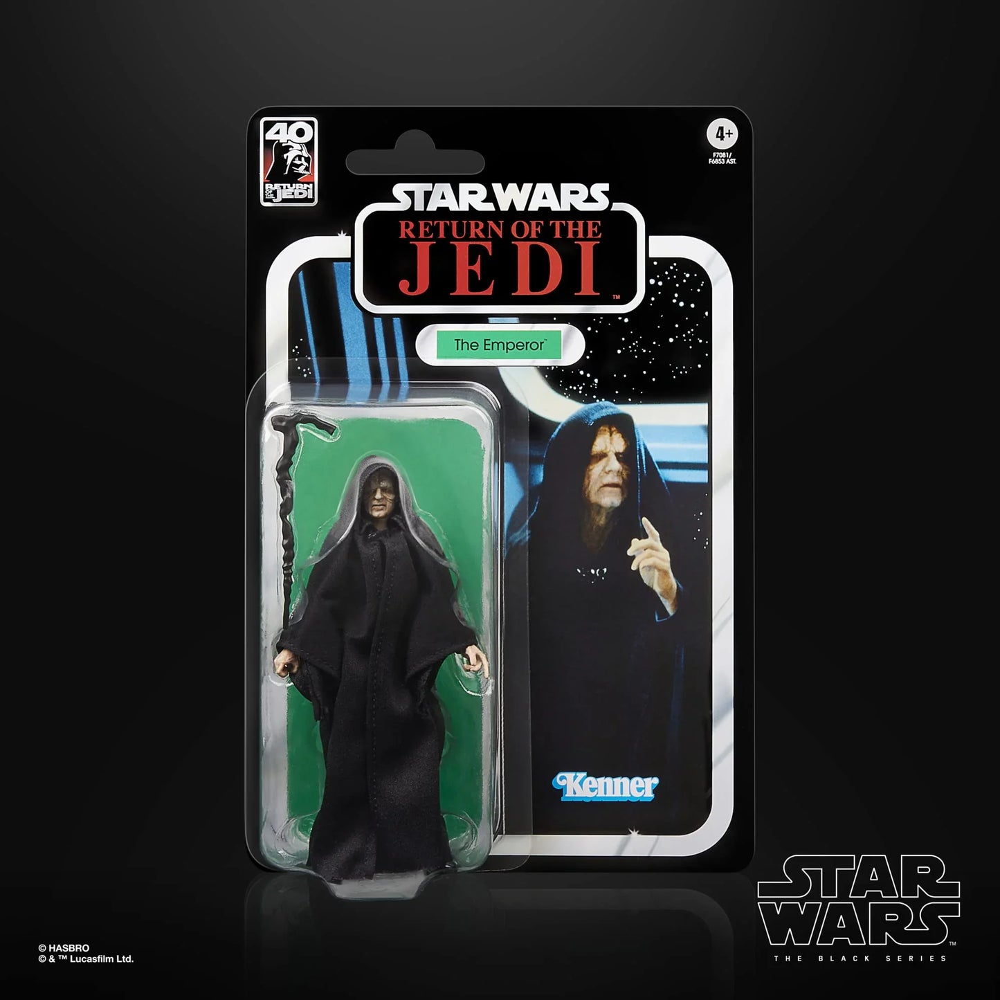 フィギュア スター・ウォーズ ブラックシリーズ 皇帝パルパティーン ジェダイの帰還 40周年記念 ハズブロ 完全可動式 プレミアムアクションフィギュア 精巧再現 多関節仕様 ケインアクセサリー付 塗装細部再現 コレクターズアイテム