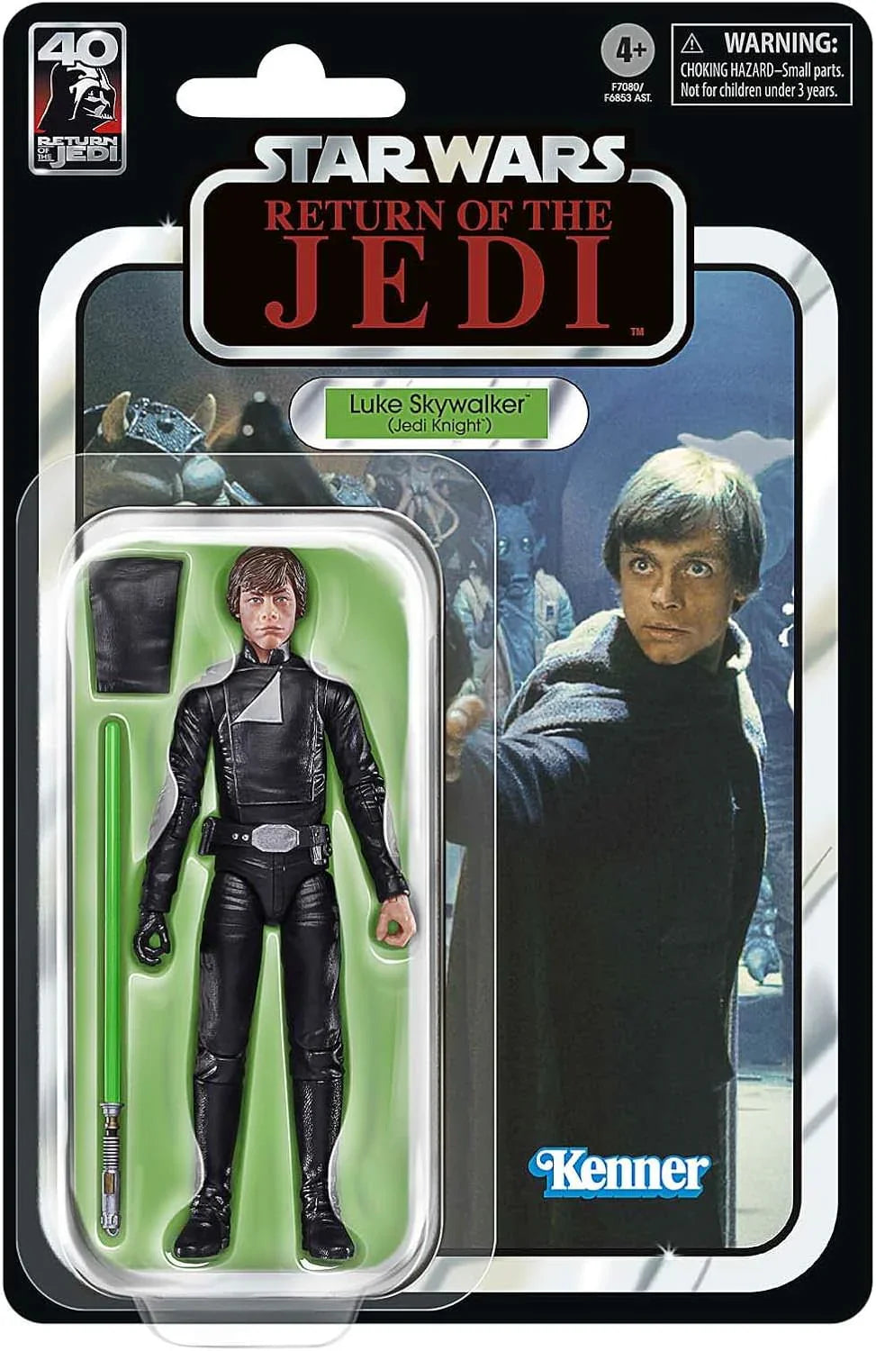 フィギュア スター・ウォーズ ブラックシリーズ ルーク・スカイウォーカー ジェダイ・ナイト ハズブロ 約6インチ 緑色ライトセーバー 取り外し可能 ブレード 多数可動ポイント プレミアムディテール 映画ジェダイの帰還