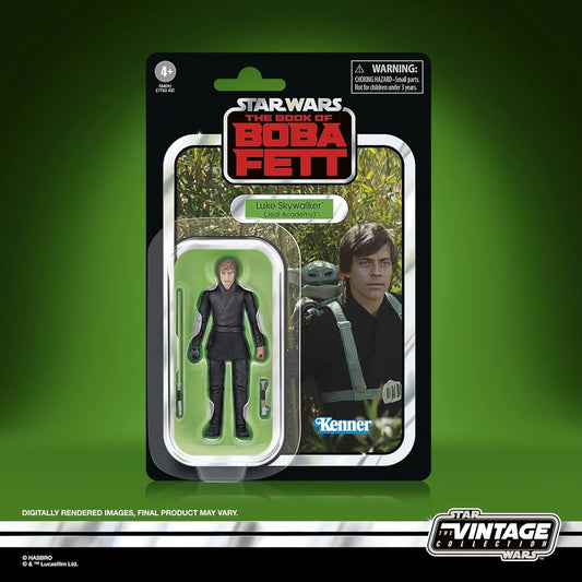 フィギュア ルーク・スカイウォーカー ジェダイ・アカデミー Star Wars The Vintage Collection ボバ・フェットの書 登場 黒いジェダイローブ 着用 3.75インチ スケール 精巧 再現 ハスブロ製 コレクター向け 限定版 レトロ 並行輸入品