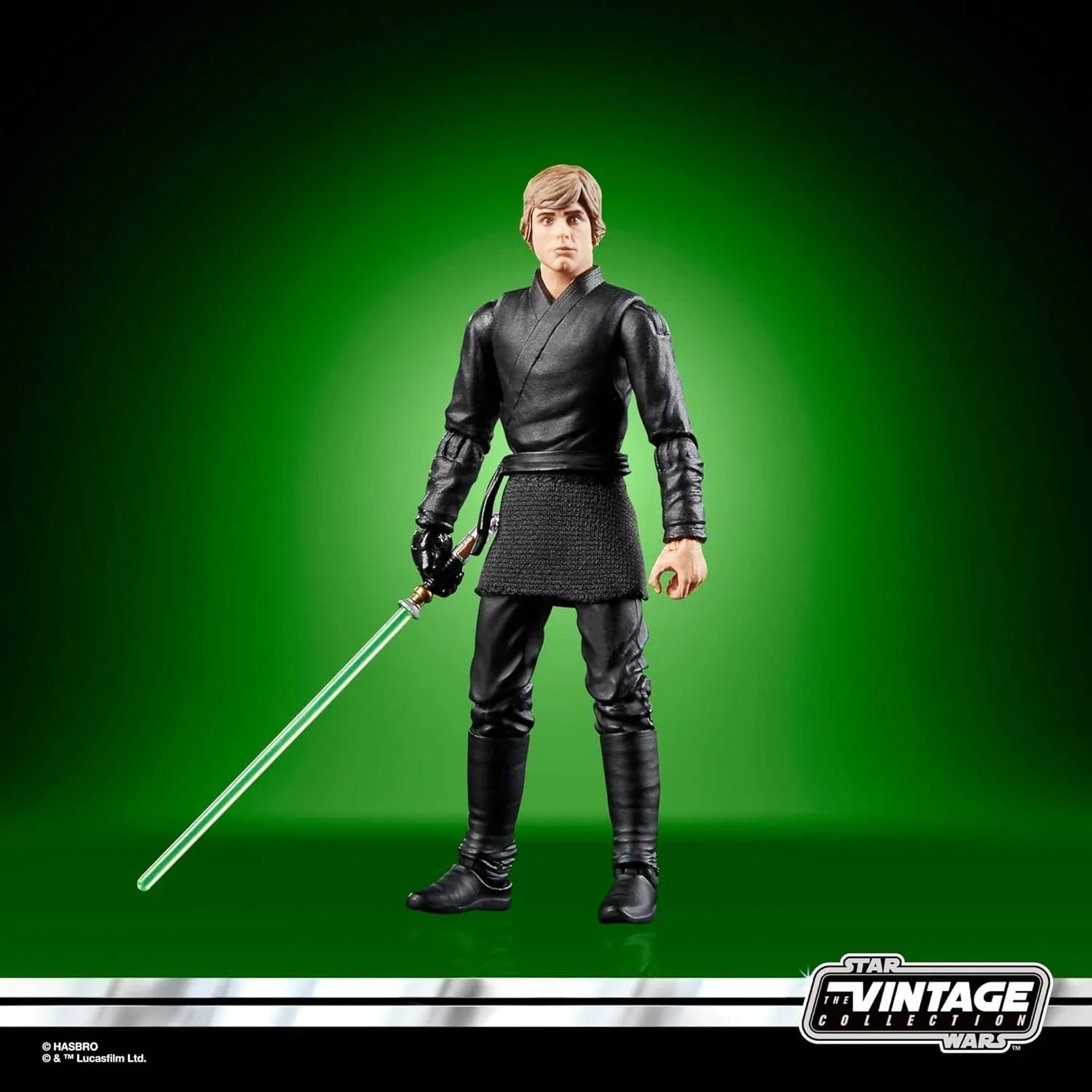 フィギュア ルーク・スカイウォーカー ジェダイ・アカデミー Star Wars The Vintage Collection ボバ・フェットの書 登場 黒いジェダイローブ 着用 3.75インチ スケール 精巧 再現 ハスブロ製 コレクター向け 限定版 レトロ 並行輸入品