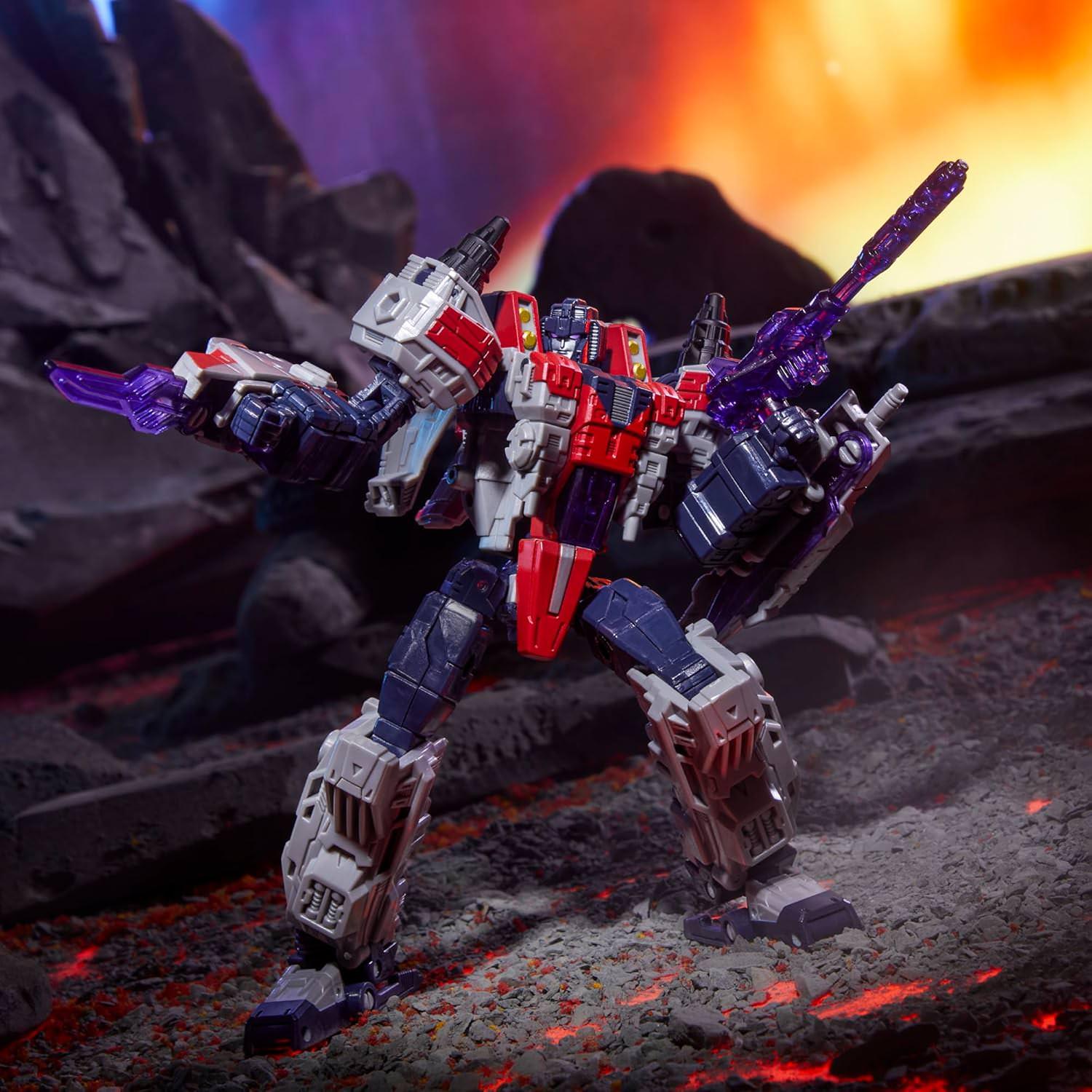 アクションフィギュア TRANSFORMERS Legacy United Voyager Class サイバトロン ユニバース スタースクリーム ブラスター サイバーキー 4ジェットウィング 26ステップ変形 17.7cm アーティキュレーション対応