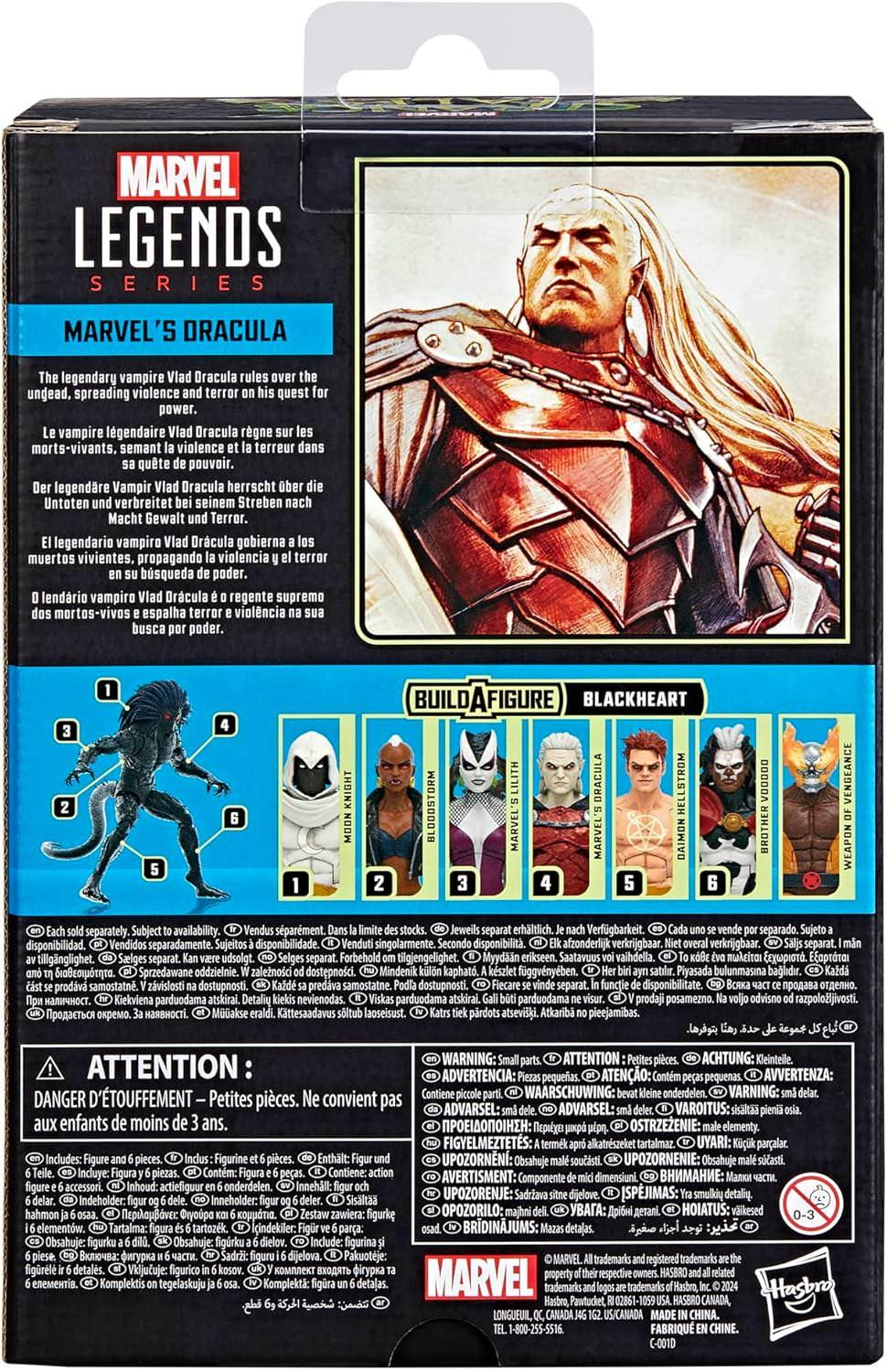 フィギュア Marvel's Dracula マーベルコミックス Marvel Legends Series Strange Tales シリーズ 吸血鬼 伝説のドラキュラ 6インチスケール 可動式 アクションフィギュア 4アクセサリー Blackheart 2パーツ コミックベース 精巧造形 並行輸入品
