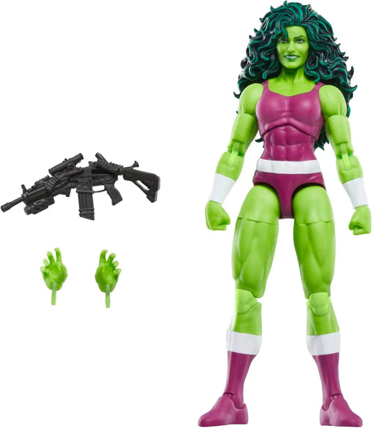 フィギュア Marvel Legends Series She-Hulk 6 Retro Comics Marvel シー・ハルク ジェニファー・ウォルターズ 精巧アクション 可動約20箇所 交換用ハンドパーツ付き レトロスタイルブリスターカードパッケージ コレクター向け 並行輸入品
