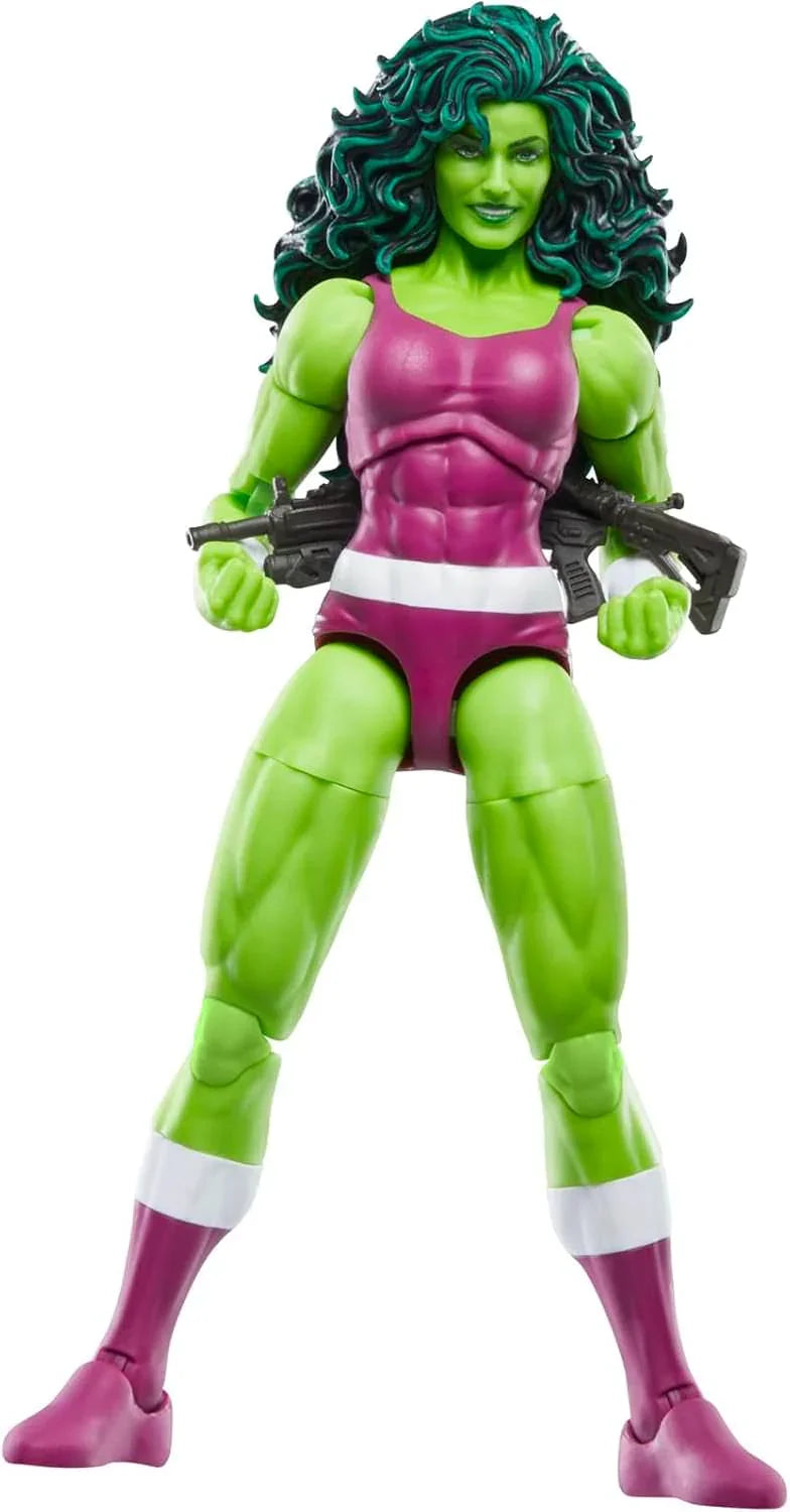 フィギュア Marvel Legends Series She-Hulk 6 Retro Comics Marvel シー・ハルク ジェニファー・ウォルターズ 精巧アクション 可動約20箇所 交換用ハンドパーツ付き レトロスタイルブリスターカードパッケージ コレクター向け 並行輸入品