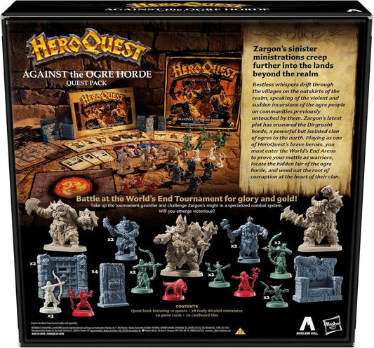 ボードゲーム HeroQuest Against the Ogre Horde Quest Pack ヒーロークエスト 拡張パック 28体ミニチュア 10クエスト 29枚タイル 高品質アートワーク フルカラーカード 無限リプレイ性 ファンタジー世界 英語版 日本語説明書なし