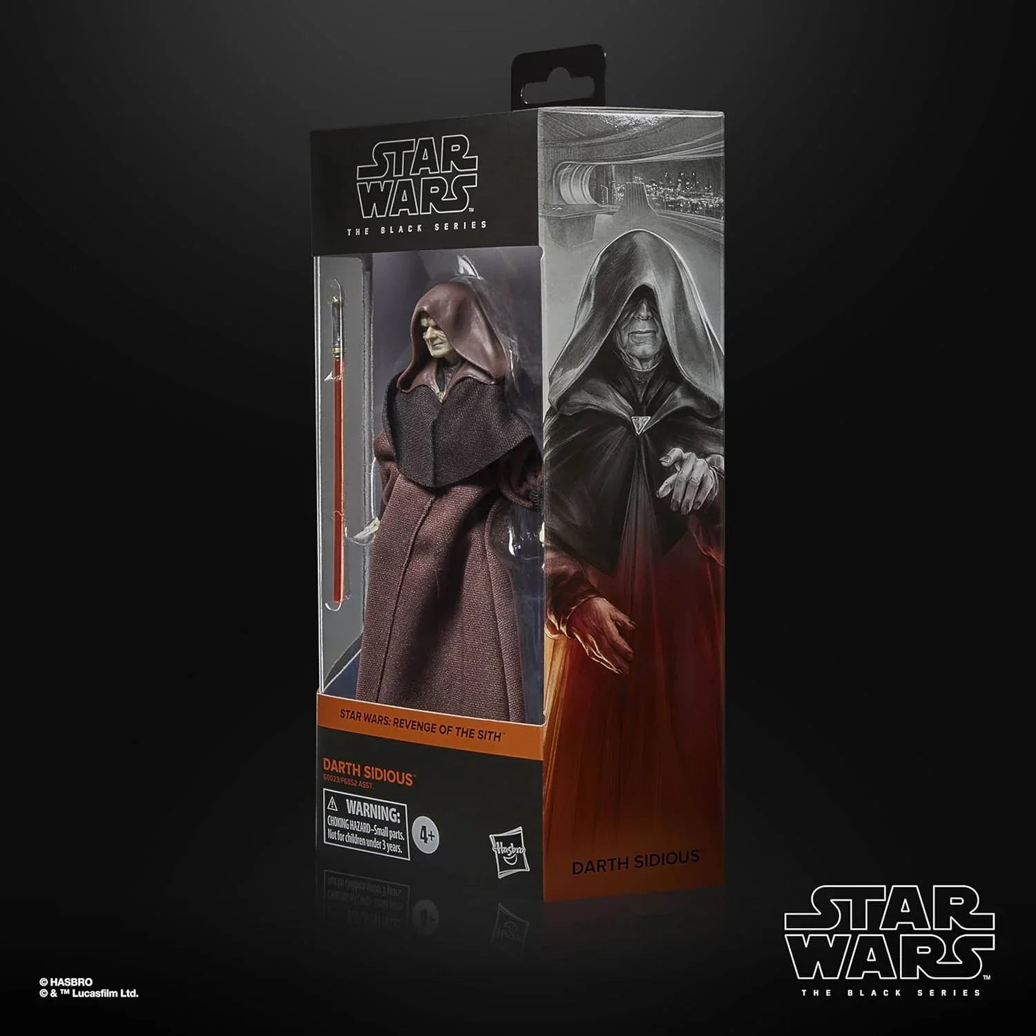 フィギュア ダース シディアス スター ウォーズ ブラック シリーズ ハズブロ 6インチ 約15cm 可動 ポーズ 多彩 布製 ケープ 軟質 素材 交換用 ハンドパーツ2種 ライトセーバー 付属 ウィンドウボックス パッケージ コレクター向け 精巧