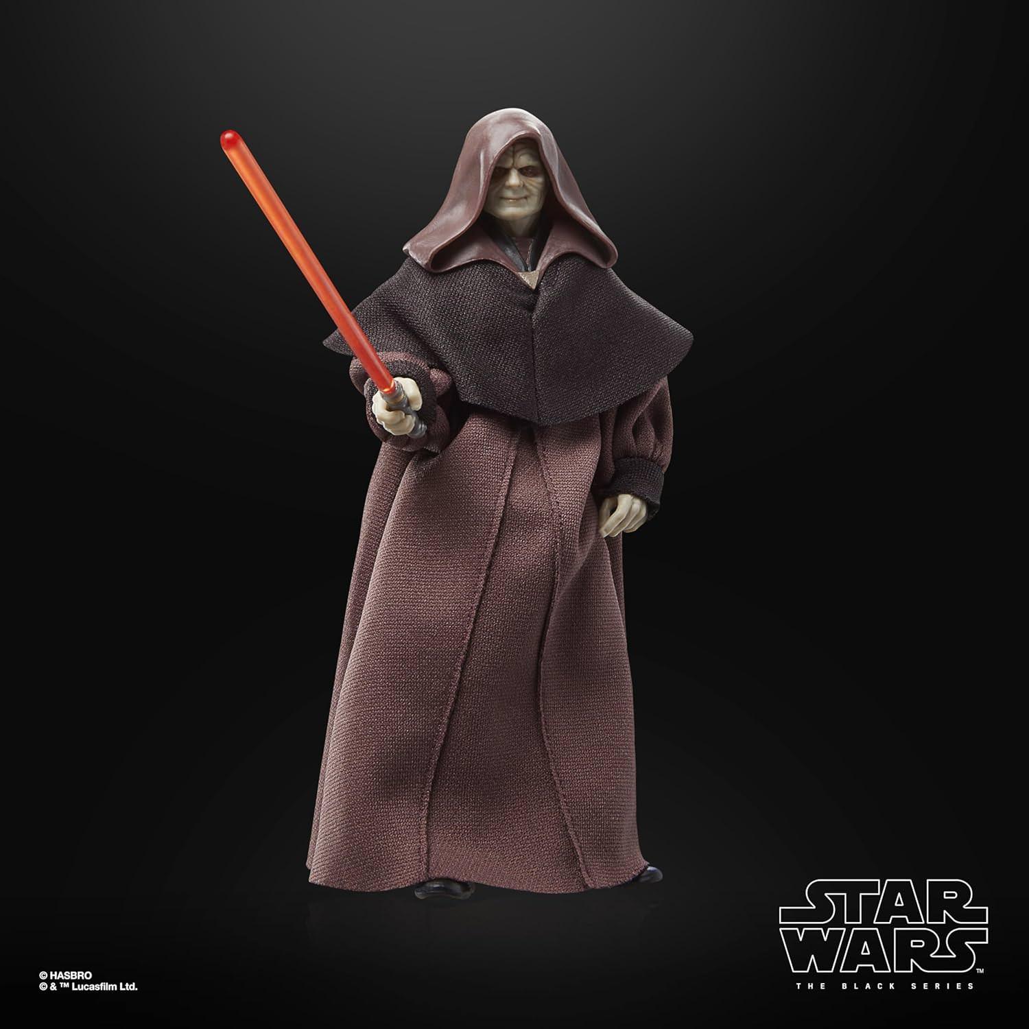 フィギュア ダース シディアス スター ウォーズ ブラック シリーズ ハズブロ 6インチ 約15cm 可動 ポーズ 多彩 布製 ケープ 軟質 素材 交換用 ハンドパーツ2種 ライトセーバー 付属 ウィンドウボックス パッケージ コレクター向け 精巧