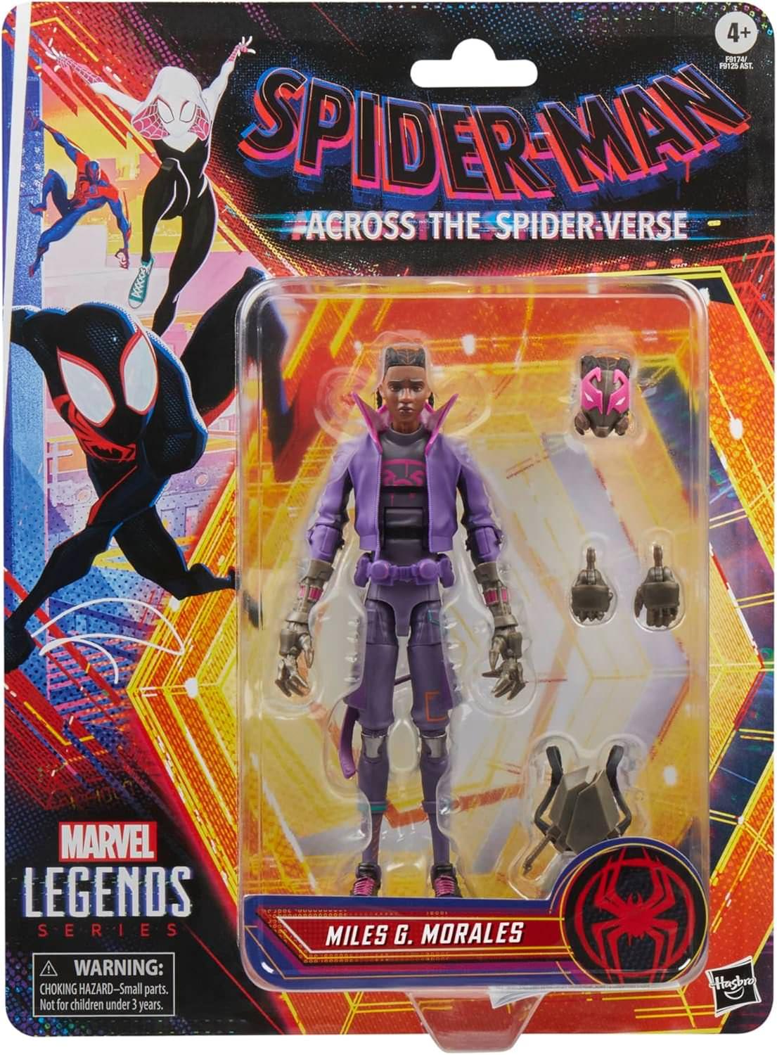フィギュア スパイダーマン アクロス ザ スパイダーバース マイルズ G モラレス プラウラー ハズブロ マーベル レジェンドシリーズ 20箇所以上可動 ポージング多彩 交換用マスク頭部 ハンドパーツ付属 コレクティブル 並行輸入品