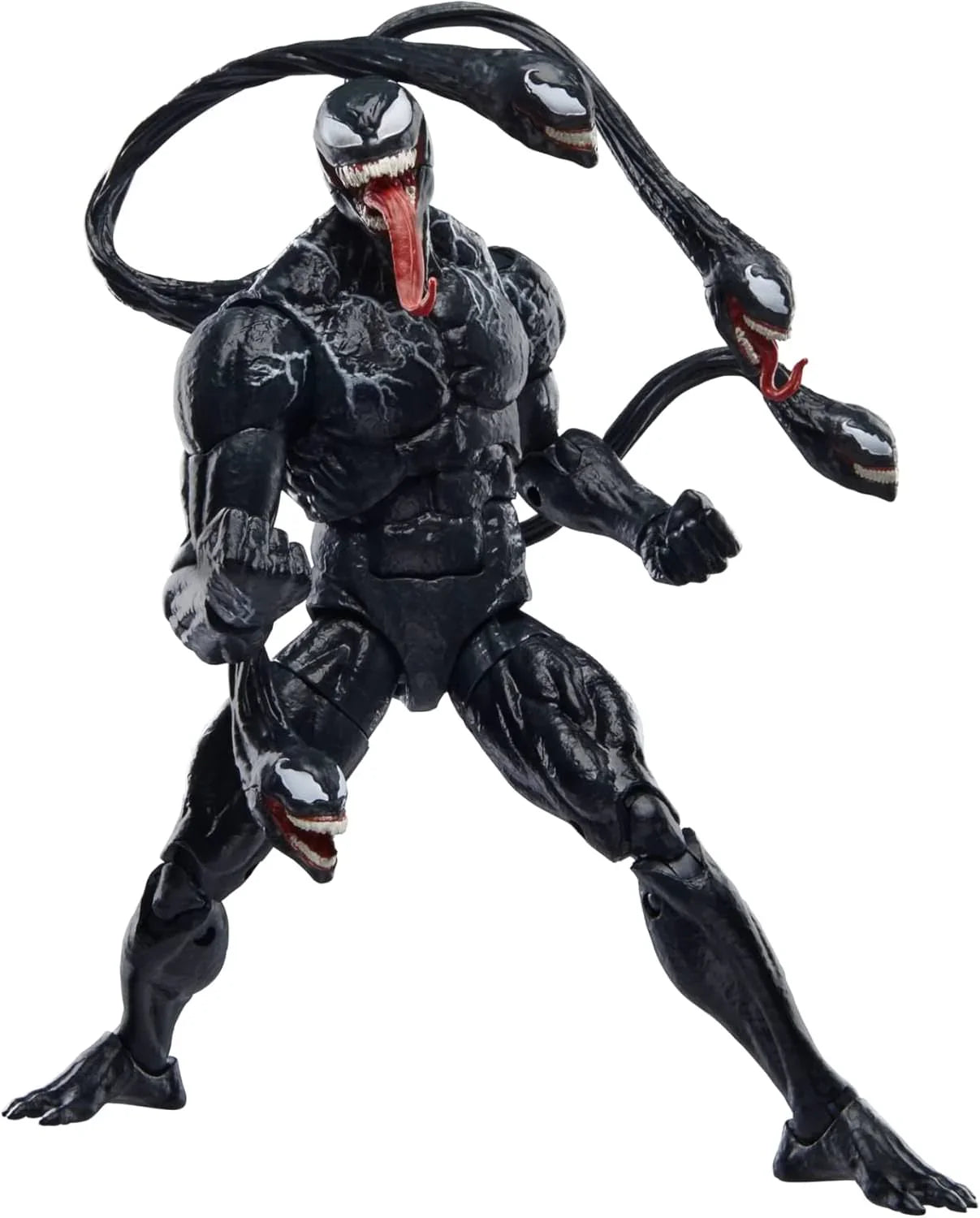 アクションフィギュア ヴェノム ヴェノムレットゼアビーカーネイジ マーベルレジェンドシリーズ 漆黒のボディ 鋭い牙 約20可動ポイント 交換用手首頭部パーツ 背面触手パーツ付き 2021年公開映画再現 並行輸入品