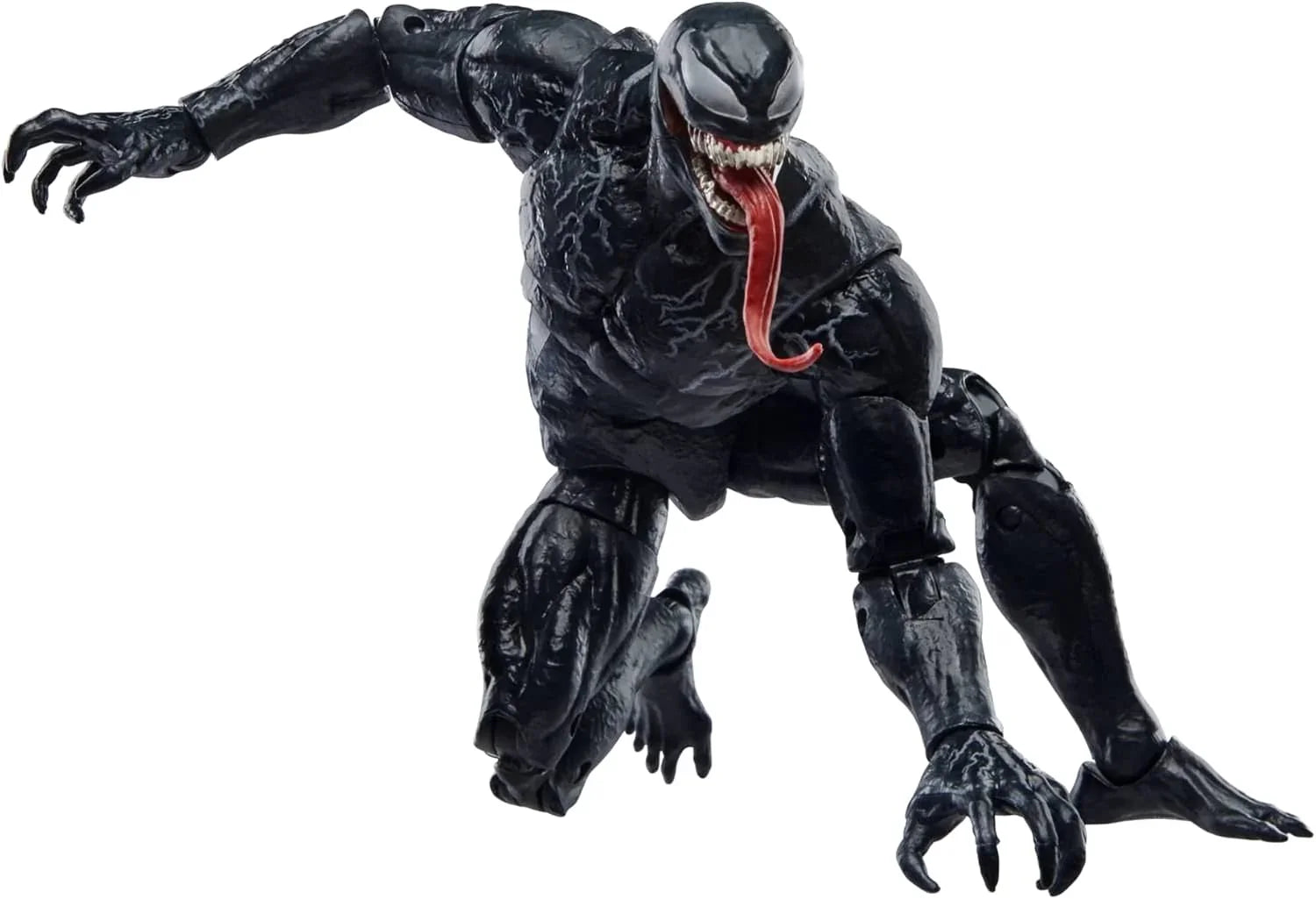 アクションフィギュア ヴェノム ヴェノムレットゼアビーカーネイジ マーベルレジェンドシリーズ 漆黒のボディ 鋭い牙 約20可動ポイント 交換用手首頭部パーツ 背面触手パーツ付き 2021年公開映画再現 並行輸入品