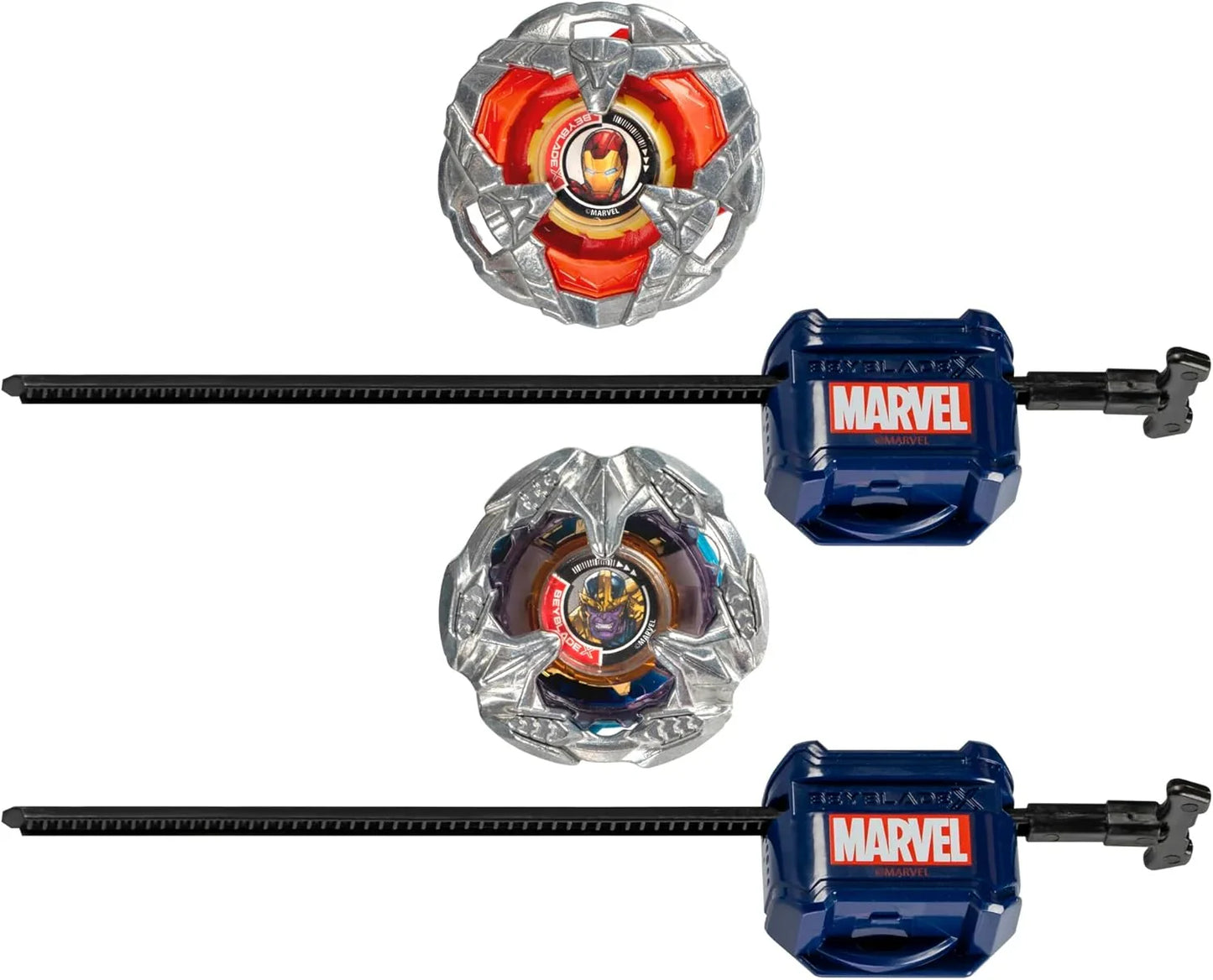 ベイブレードX マーベルコラボ アイアンマン 4-80B vs サノス 4-60P マルチパックセット ハズブロ スーパーヒーロー ベイバトル 右回転タイプ テクノロジー 戦略的思考 精密な動き 圧倒的なパワー 重厚感 並行輸入品