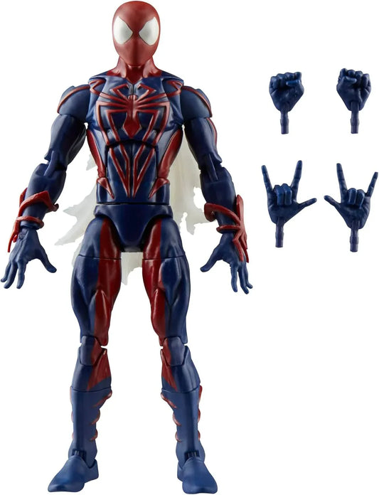 アクションフィギュア スパイダーマン アンリミテッド マーベル レジェンドシリーズ 特殊ナノテクスーツ 採用 高可動 6インチ 約15cm 完全ポーズ自由 交換用ハンドアクセサリー4個付属 レトロスタイルパッケージ コレクション向け 並行輸入品