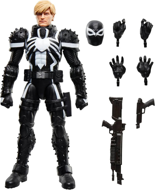 アクションフィギュア エージェント・ヴェノム フラッシュ・トンプソン マーベルレジェンドシリーズ ハスブロ製 シンビオート力操る 米軍兵士 英雄的戦士 複数関節可動 6インチ規格 レトロコレクション銃アクセサリ付属 並行輸入品