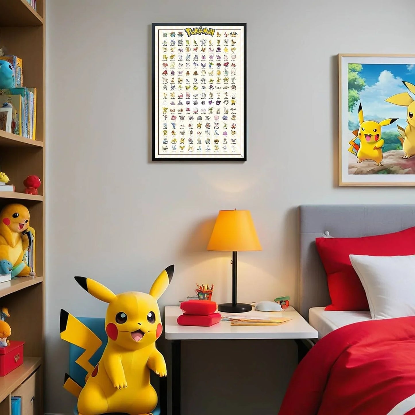 ポスター ポケモン カントー151ポスター ポケットモンスター 初代シリーズ 151種類 フシギダネ ヒトカゲ ゼニガメ ピカチュウ ミュウ カビゴン イーブイ 御三家 神秘的 電撃技 防御力 進化の多様性 豊かな生態系 家庭用 飾りやすい 並行輸入品