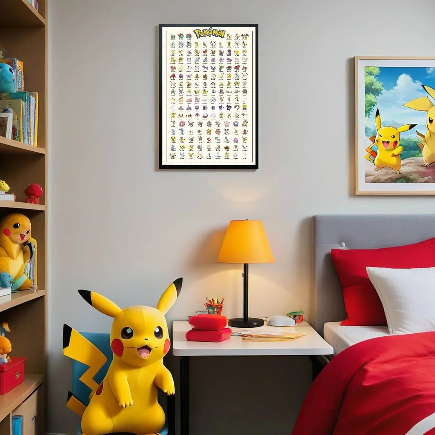 ポスター ポケモン カントー151ポスター ポケットモンスター 初代シリーズ 151種類 フシギダネ ヒトカゲ ゼニガメ ピカチュウ ミュウ カビゴン イーブイ 御三家 神秘的 電撃技 防御力 進化の多様性 豊かな生態系 家庭用 飾りやすい 並行輸入品