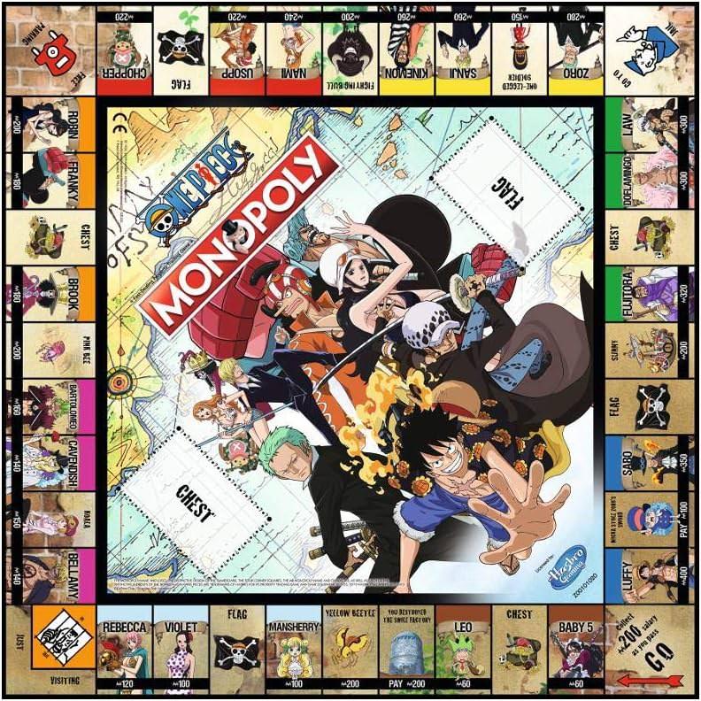 ボードゲーム One Piece Monopoly Board Game モノポリー ワンピース ドレスローザ舞台 不動産取引 チーム戦 戦略潜入作戦 麦わらの一味 キャラクター トークン コアラ 兵隊 チェストカード フラッグカード 12歳以上 家族 英語版 日本語説明書なし