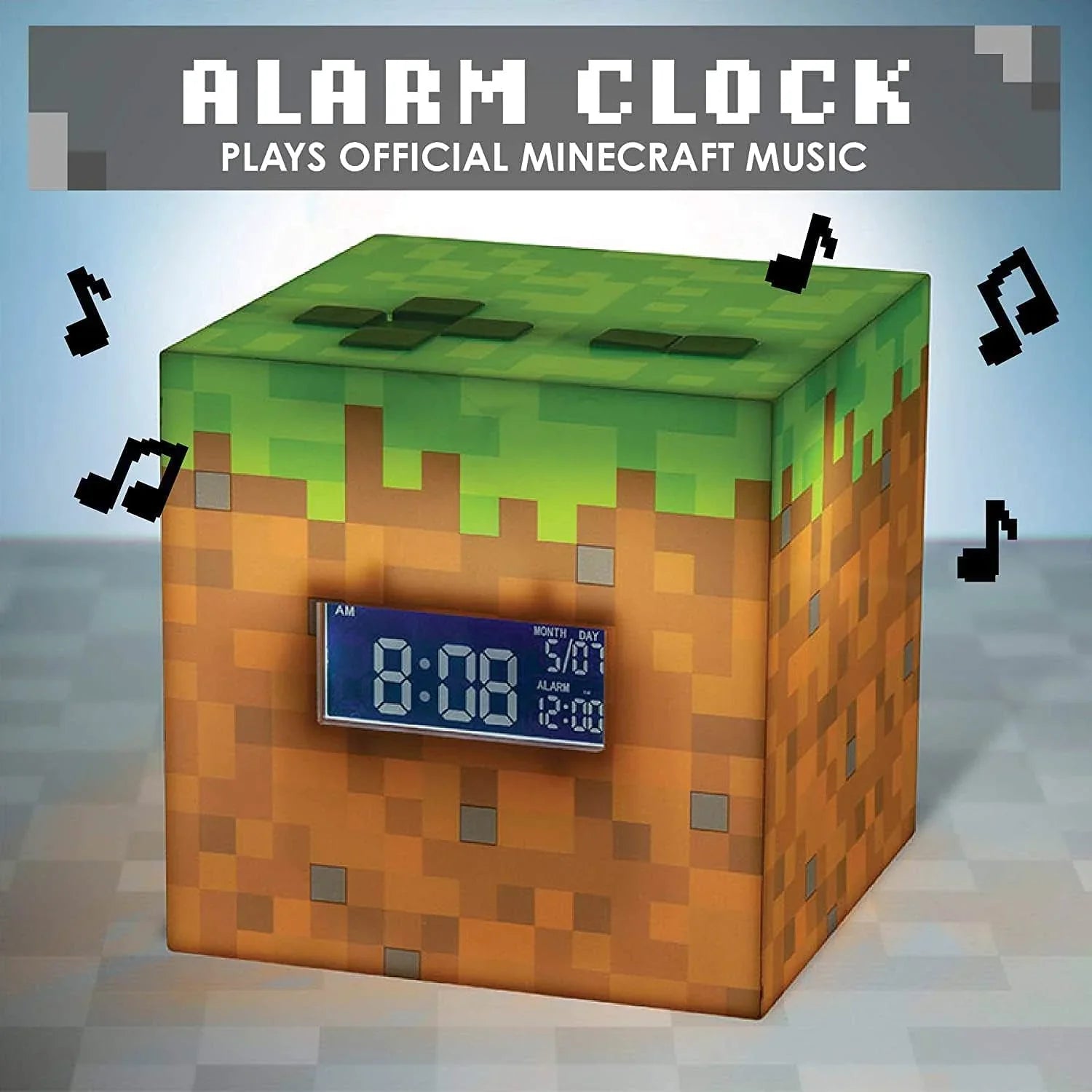 時計 パラドン マインクラフト アラームクロック オフィシャルライセンス製品 ブロックデザイン ゲーム効果音 使用 バックライト付き USB充電 持続可能な軽量プラスチック素材 耐久性に優れた直感的操作可能 ゲーム世界観を生活空間へ 並行輸入品