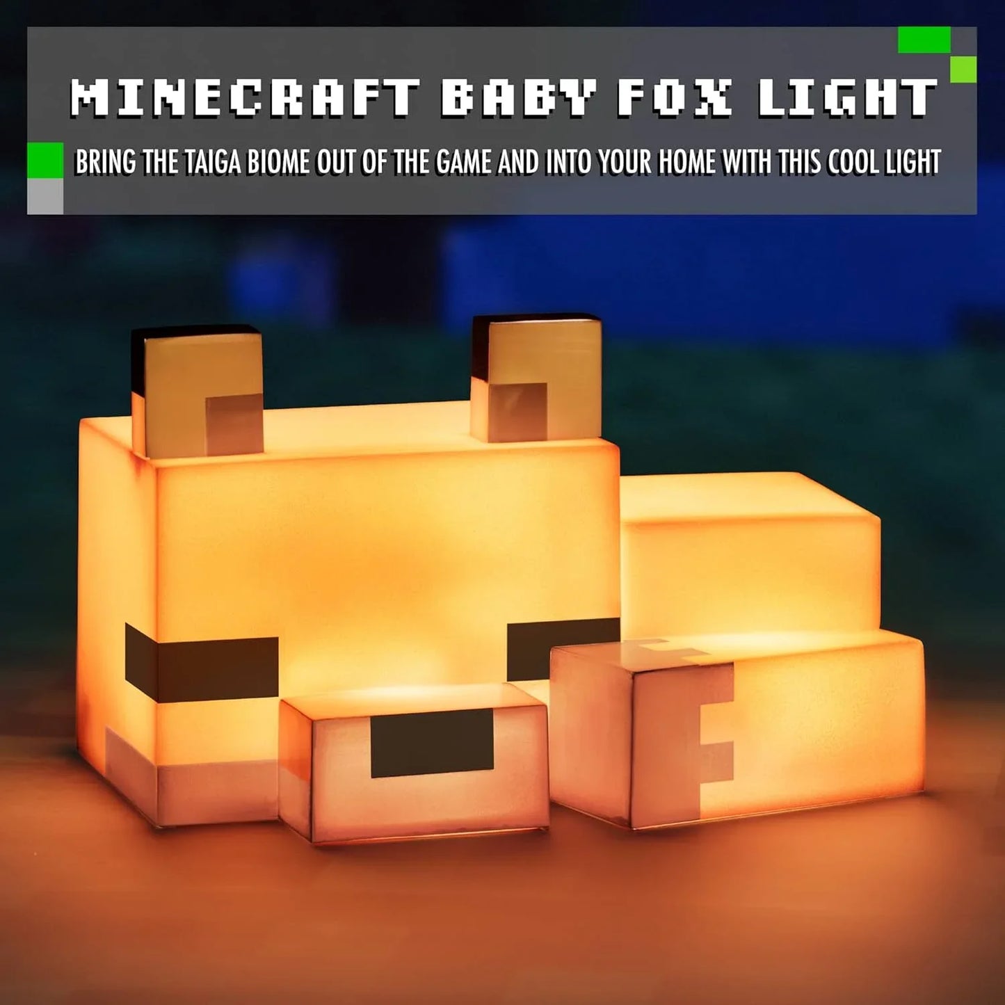 ナイトライト パラドーン マインクラフト フォックス ライト ソフトホワイト マインクラフト公式ライセンス商品 ゲーム内タイガバイオームのキツネモチーフ 幅約16cmコンパクトサイズ 柔らかな白色光で優しい明かり 並行輸入品