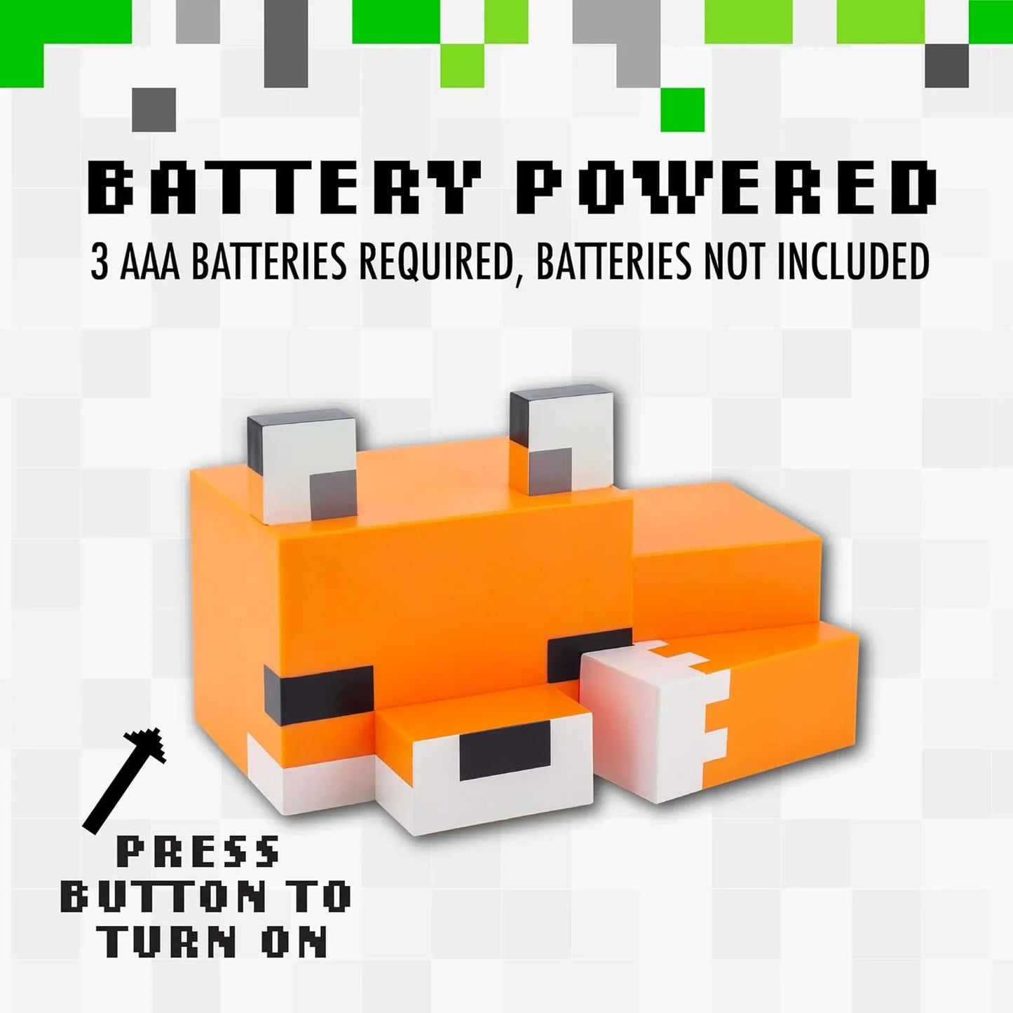 ナイトライト パラドーン マインクラフト フォックス ライト ソフトホワイト マインクラフト公式ライセンス商品 ゲーム内タイガバイオームのキツネモチーフ 幅約16cmコンパクトサイズ 柔らかな白色光で優しい明かり 並行輸入品