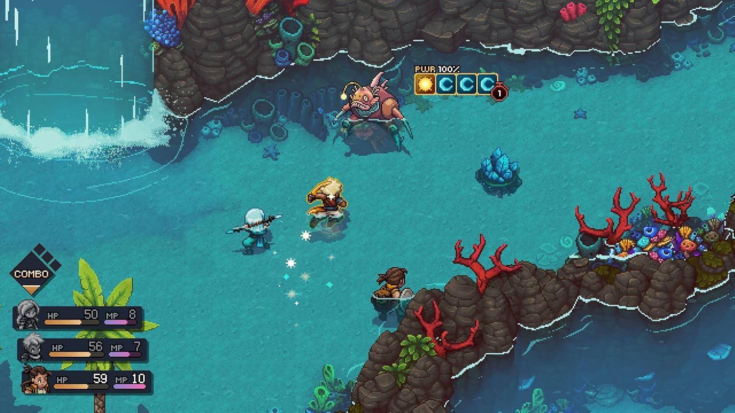 ゲーム RPG Sea of Stars Sabotage Studio クラシックターンベース戦略的戦闘 美しいピクセルアート シームレスマップ自由探索 日食の魔法 ソルスティスウォリアー 太陽月の力 怪物討伐 懐かしさ新鮮さ融合 並行輸入品