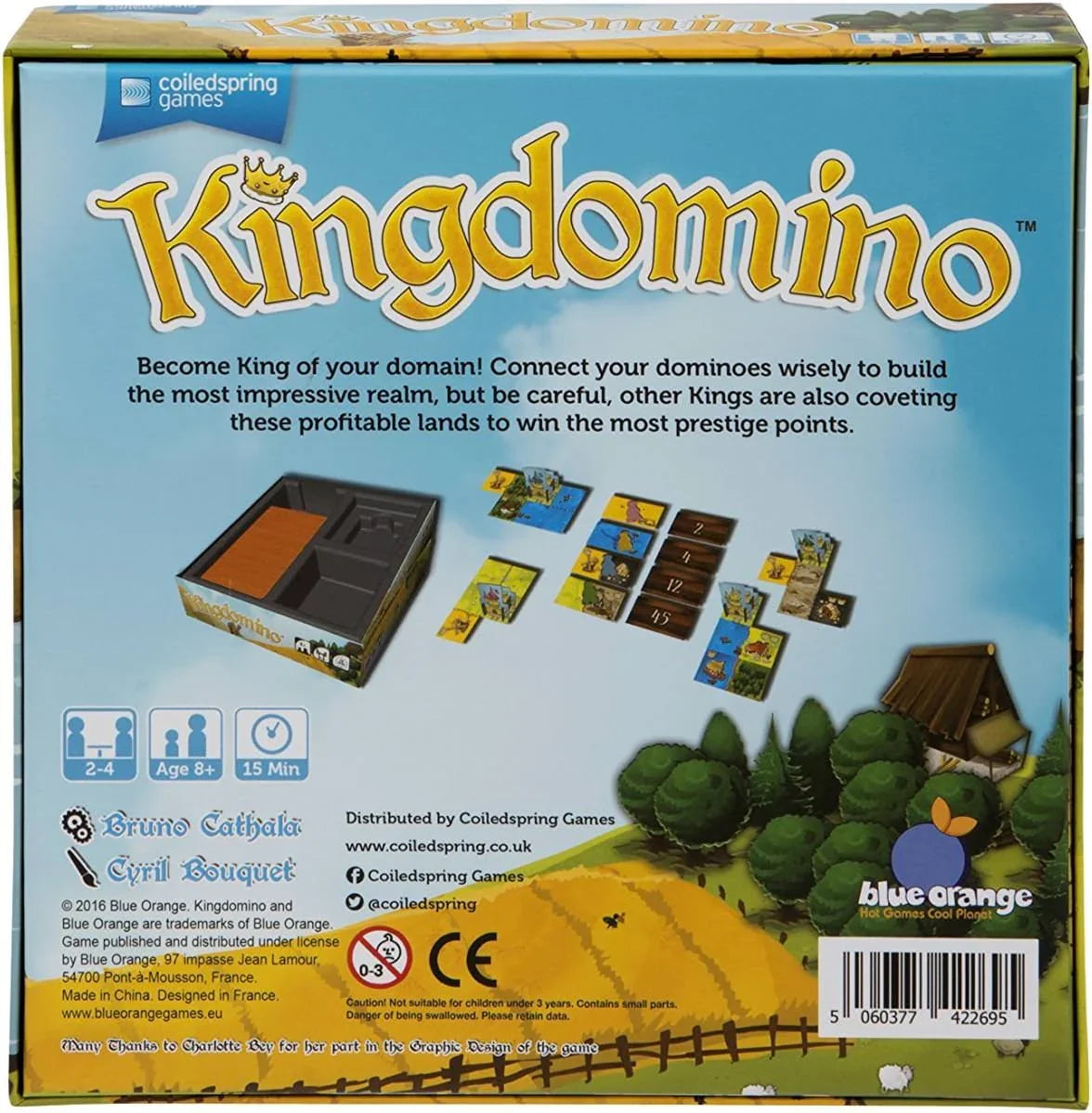 ボードゲーム Kingdomino キングドミノ ドミノを進化させた王国建設ゲーム 戦略的に地形を配置し得点を競う4つの3Dキャッスル48枚ドミノ木製キングトークン付き ゲーム時間約15分対象年齢8歳以上 プレイ人数2から4人 英語版 日本語説明書なし
