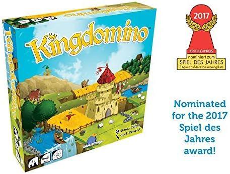 ボードゲーム Kingdomino キングドミノ ドミノを進化させた王国建設ゲーム 戦略的に地形を配置し得点を競う4つの3Dキャッスル48枚ドミノ木製キングトークン付き ゲーム時間約15分対象年齢8歳以上 プレイ人数2から4人 英語版 日本語説明書なし
