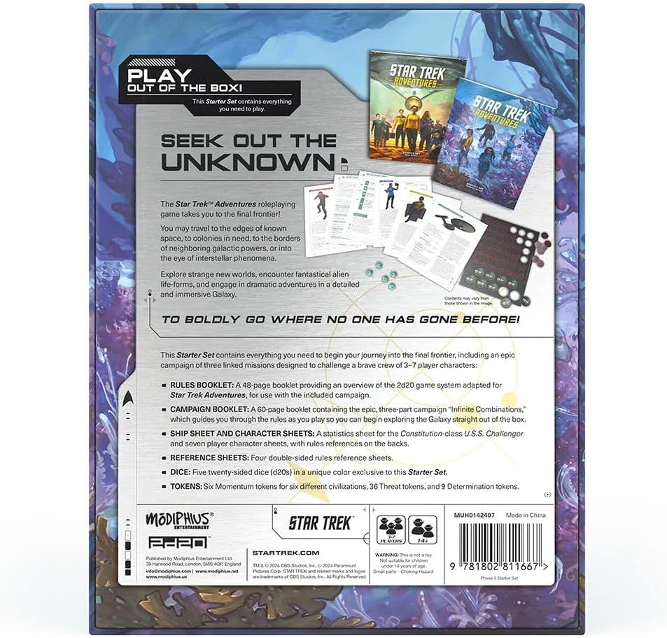 テーブルトークロールプレイングゲーム スタートレック アドベンチャーズ RPG スターターセット 第2版 宇宙艦隊士官 銀河系探検 シャクルトンエクスパンス ネクストジェネレーション ピカード 英語 14歳以上