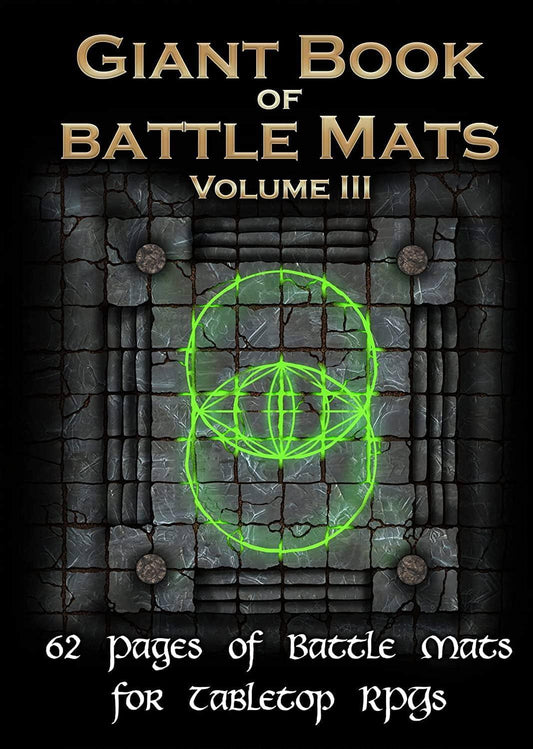 RPG バトルマット Giant Book of Battle Mats Volume 3 Loke BattleMats D&D Pathfinder 対応 ダンジョン マップ集 マスターツール ウェット ドライマーカー対応 360度 回転 背表紙 英語版 日本語説明書なし