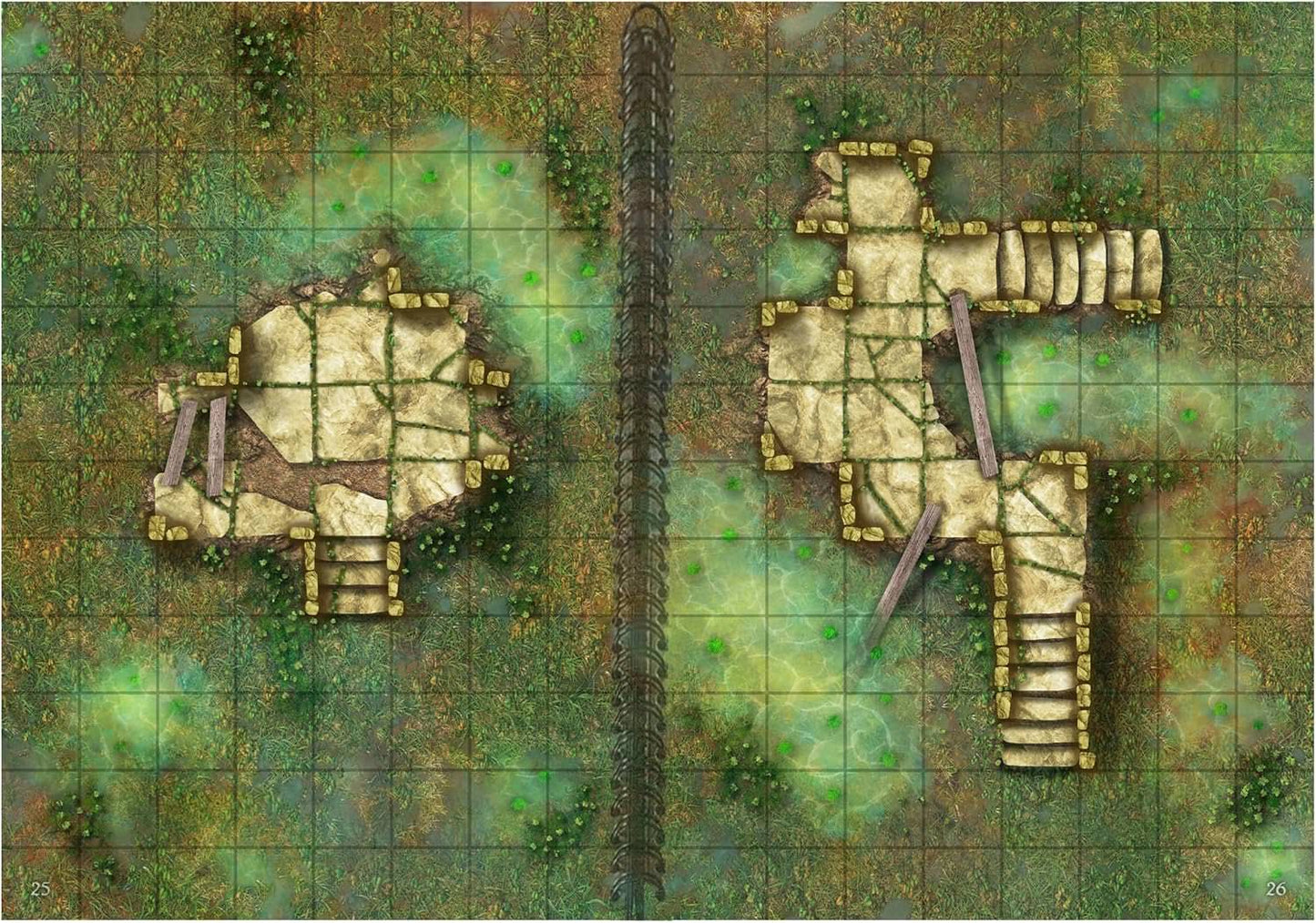 テーブルトークRPG ビッグブック・オブ・バトルマット ワイルズ・レックス＆ルーインズ Loke Battle Mats 60ページ バトルマップ集 A4サイズ レイフラット スパイラル綴じ ラミネート加工 ホワイトボードマーカー