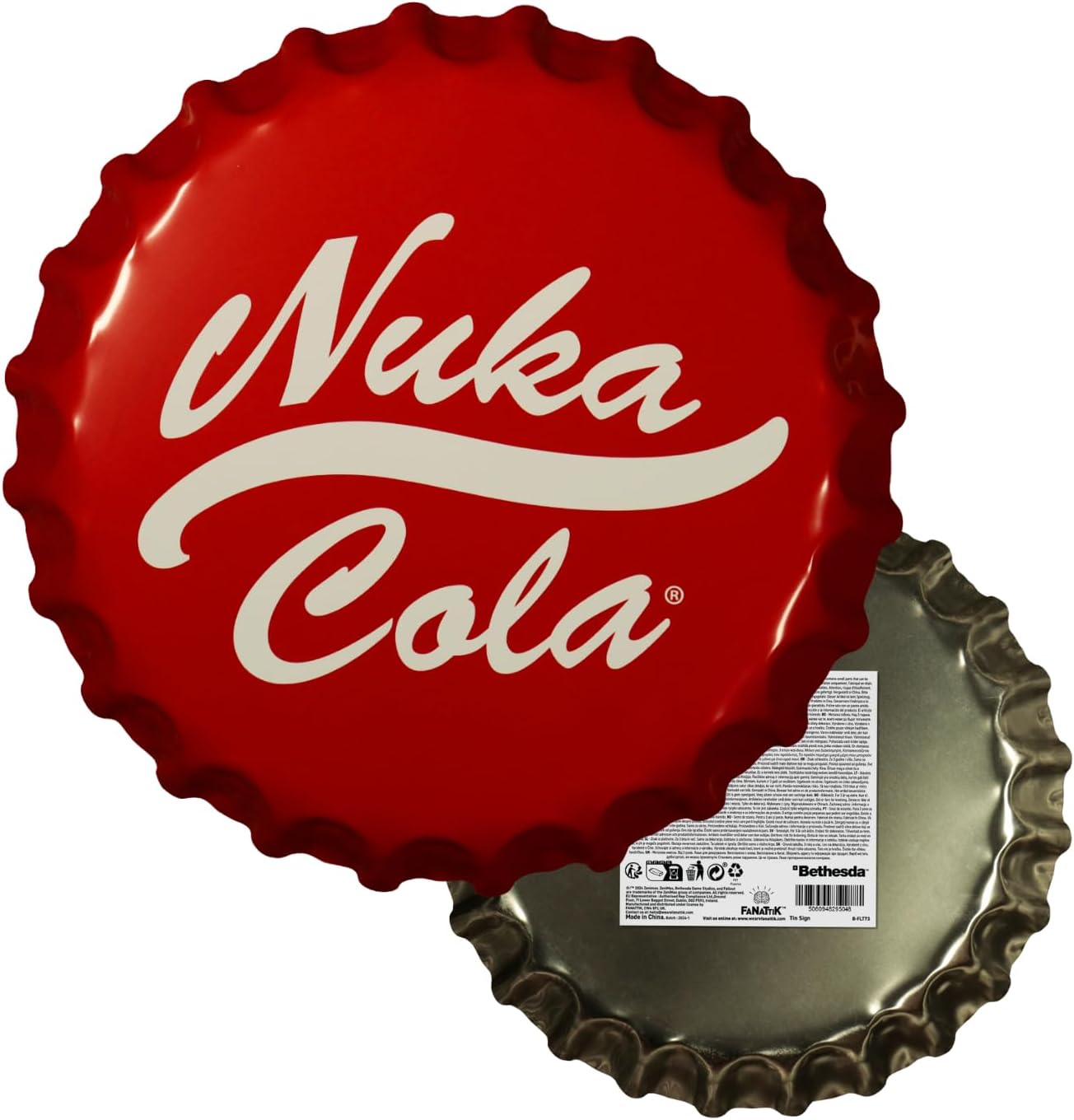 ティンサイン フォールアウト ヌカ・コーラ ボトルキャップ 人気 ゲーム シリーズ 世界観 戦前 時代 象徴 荒廃 世界 希望 国民的 飲料 特別 ヘビーエンボス加工 立体感 存在感 プレイヤー 愛され続けている コレクターズアイテム