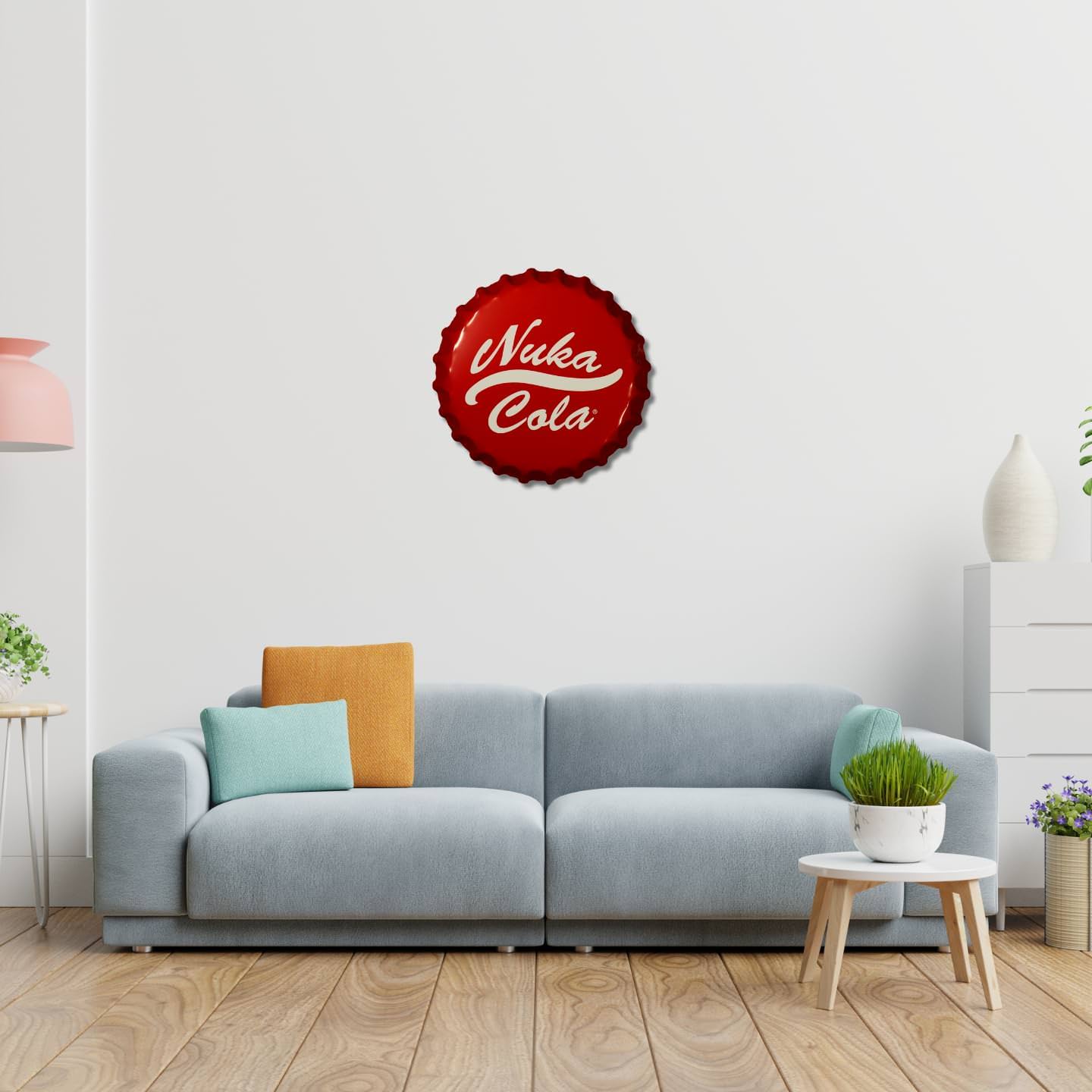 ティンサイン フォールアウト ヌカ・コーラ ボトルキャップ 人気 ゲーム シリーズ 世界観 戦前 時代 象徴 荒廃 世界 希望 国民的 飲料 特別 ヘビーエンボス加工 立体感 存在感 プレイヤー 愛され続けている コレクターズアイテム