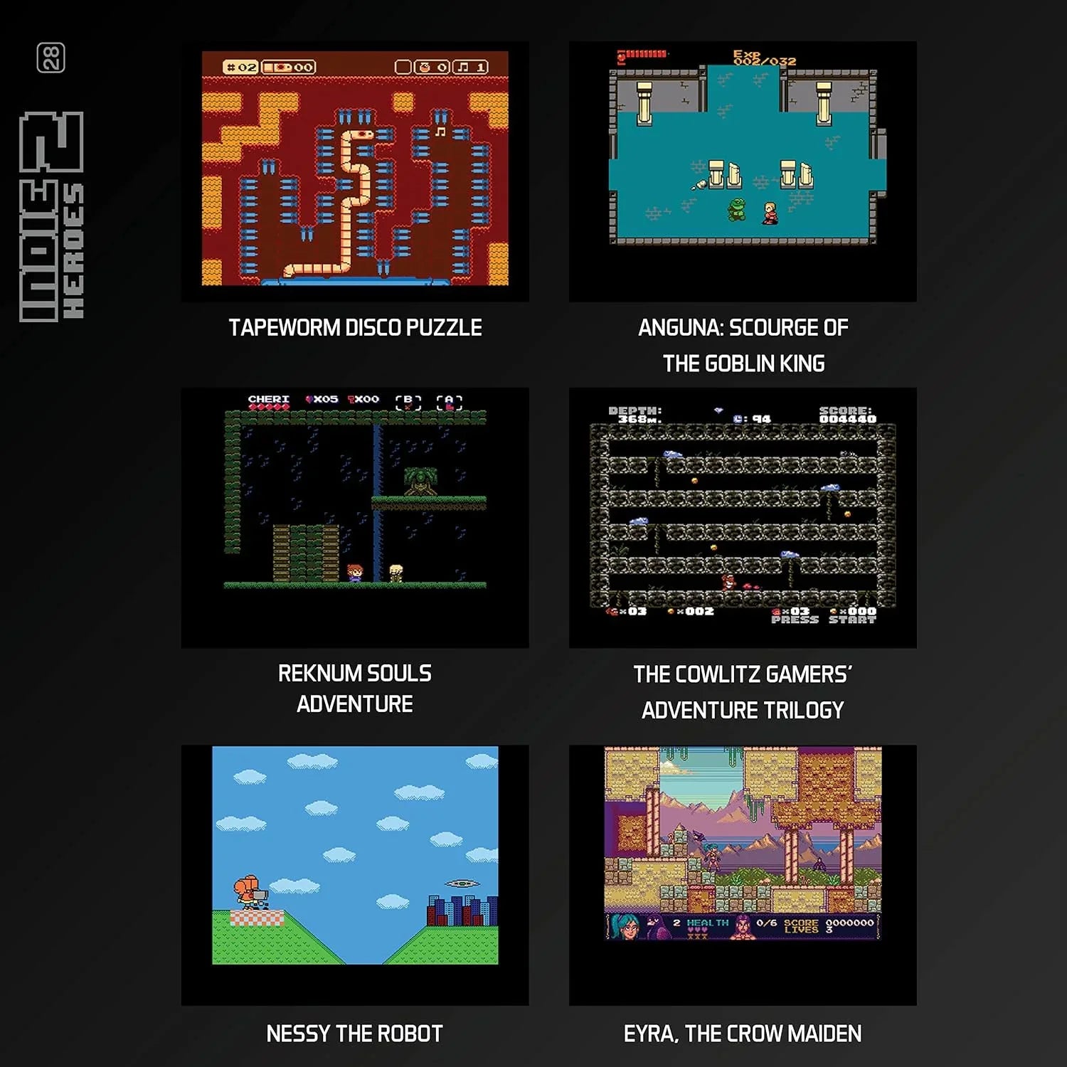 ゲームソフト Evercade Indie Heroes Collection 2 Evercade 16本のインディーゲーム収録 複数ジャンルパズルアクションRPGトリロジー作品収載 クラシック8ビット16ビットレトロゲーム風新旧融合独立系開発者作品集 並行輸入品