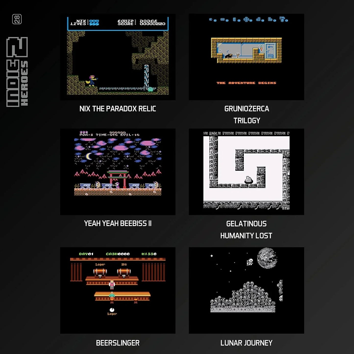 ゲームソフト Evercade Indie Heroes Collection 2 Evercade 16本のインディーゲーム収録 複数ジャンルパズルアクションRPGトリロジー作品収載 クラシック8ビット16ビットレトロゲーム風新旧融合独立系開発者作品集 並行輸入品