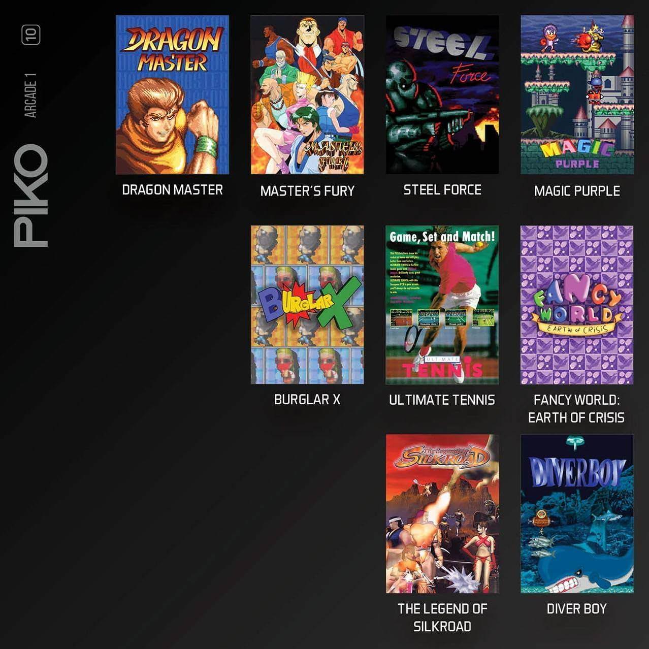 レトロゲーム エバーケード ピコアーケードコレクション1 エバーケード 90年代 アーケードゲーム 名作9作品 格闘 アクション プラットフォーマー スポーツ レアタイトル 2人プレイ対応 手のひらサイズ 懐かしのゲームセンター体験 並行輸入品