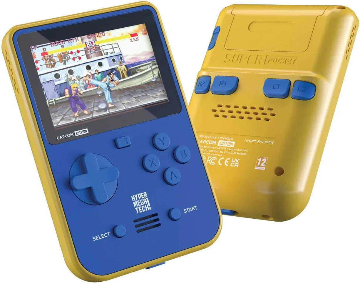 携帯型レトロゲーム機 Hyper Mega Tech Super Pocket Capcom Edition Blaze Entertainment ポケットサイズ カプコン名作アーケードゲーム12タイトル内蔵 Mega Man含む 高品質IPSスクリーン USB-C充電対応 セーブロード機能搭載 並行輸入品