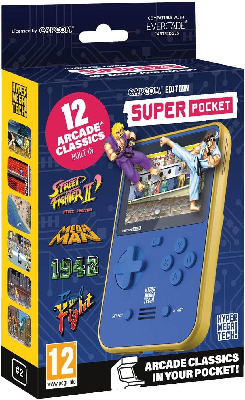 携帯型レトロゲーム機 Hyper Mega Tech Super Pocket Capcom Edition Blaze Entertainment ポケットサイズ カプコン名作アーケードゲーム12タイトル内蔵 Mega Man含む 高品質IPSスクリーン USB-C充電対応 セーブロード機能搭載 並行輸入品