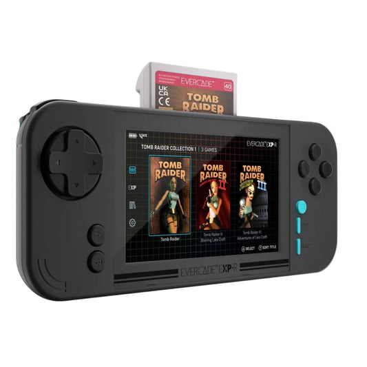 携帯ゲーム機 Evercade EXP-R Tomb Raider Collection Blaze Entertainment 4.3インチIPSディスプレイ 縦画面TATEモード クアッドコア1.5GHz 4GBメモリ 長時間バッテリー 人間工学設計 レトロゲーム物理カートリッジ対応 並行輸入品